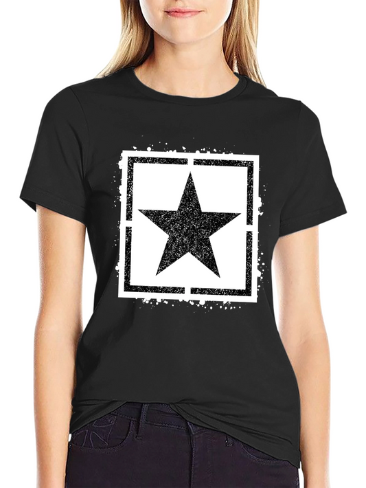 Black T-Shirt with Star Graphic