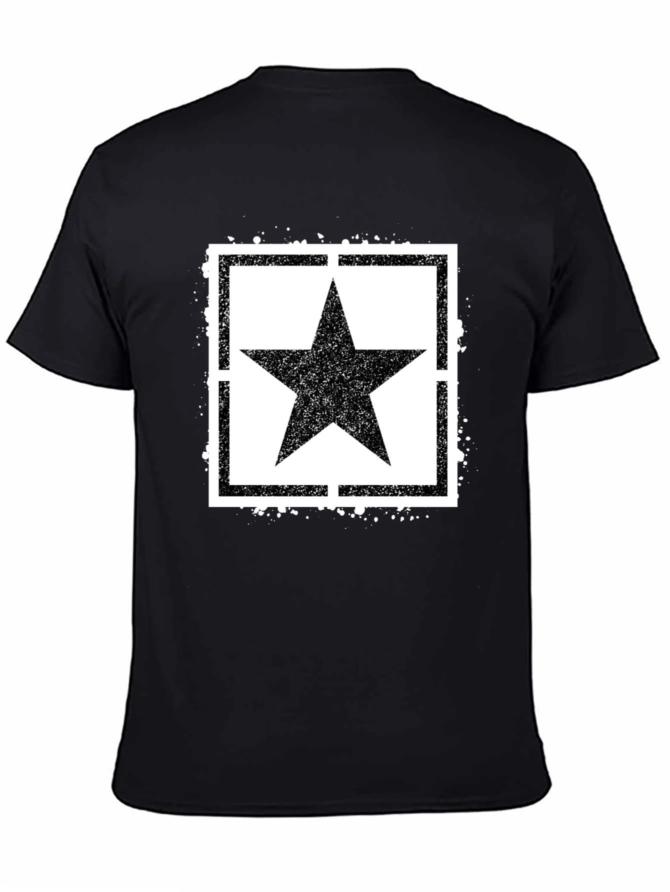 Black T-Shirt with Star Graphic