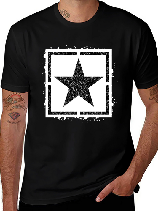 Black T-Shirt with Star Graphic