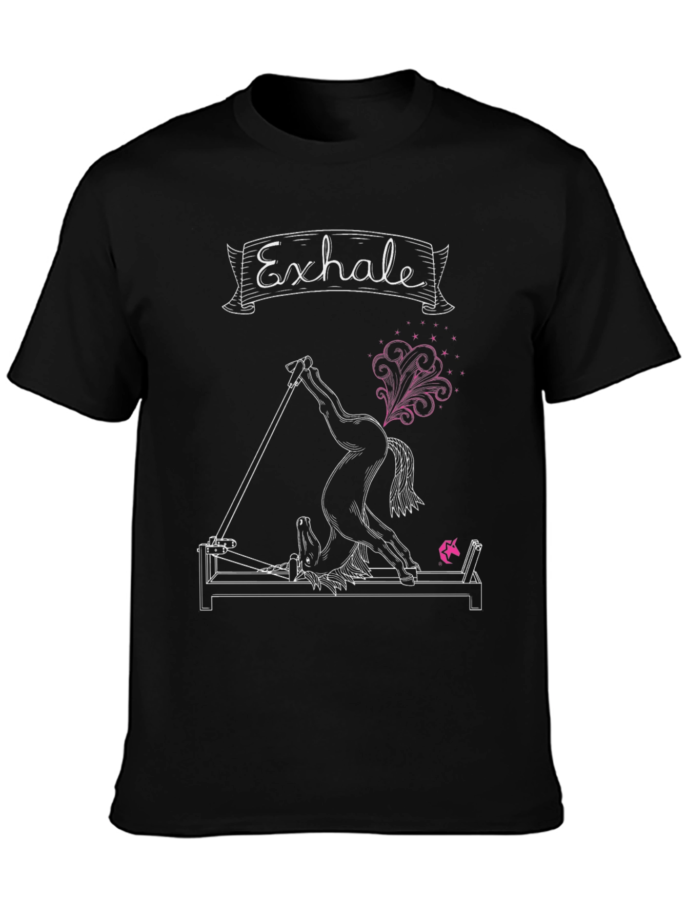 Exhale Pilates Horse T-Shirt Funny Workout Tee