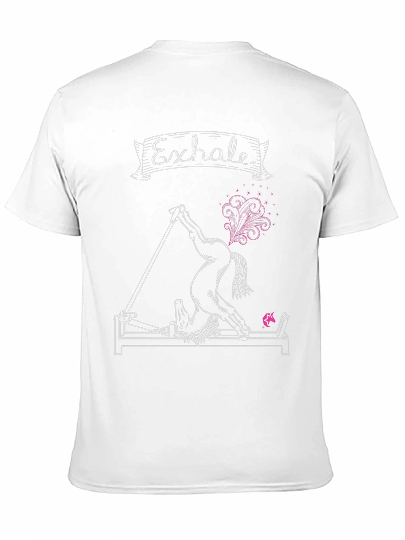 Exhale Pilates Horse T-Shirt Funny Workout Tee