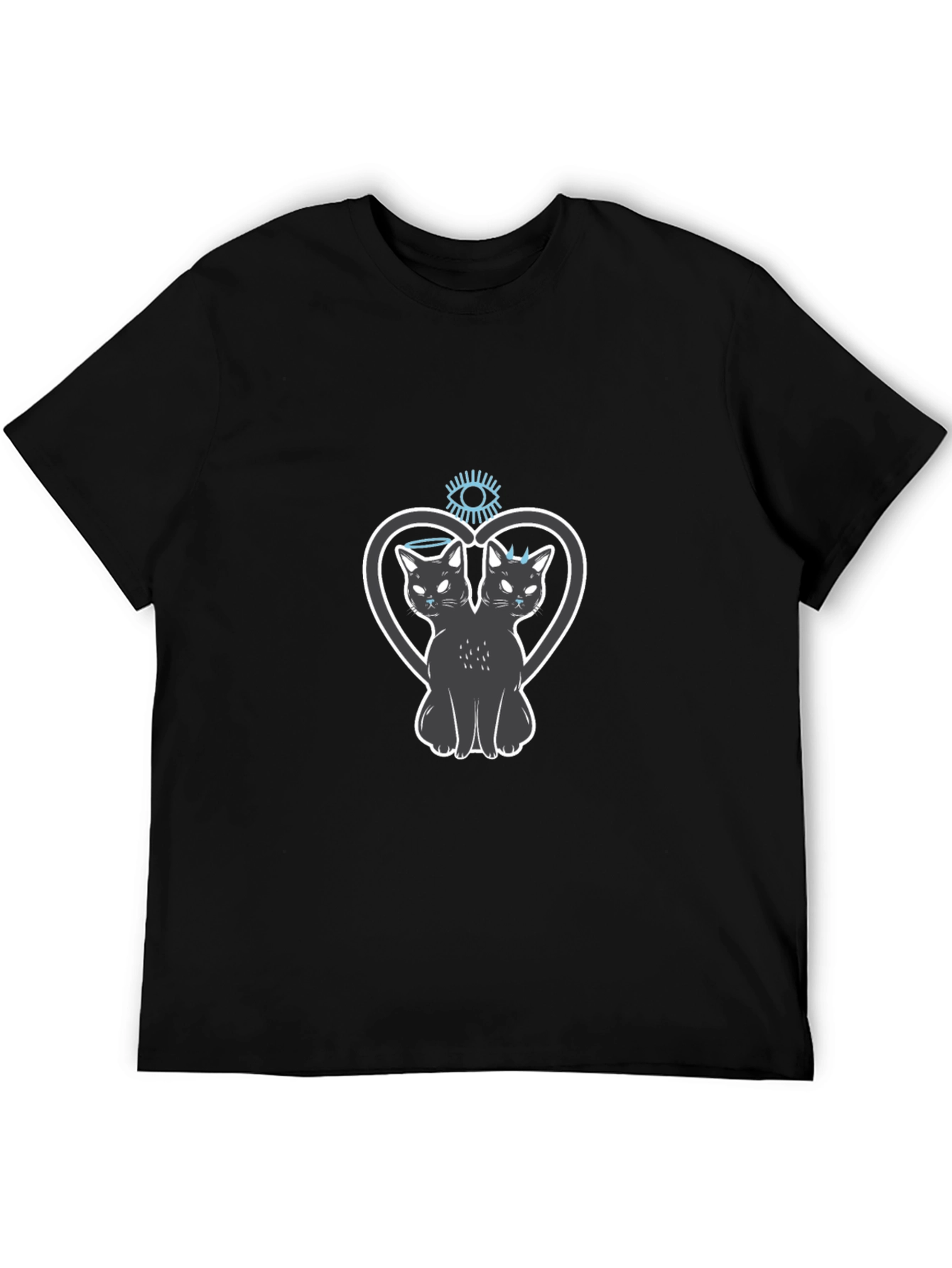 Two-Headed Cat Heart Graphic Tee