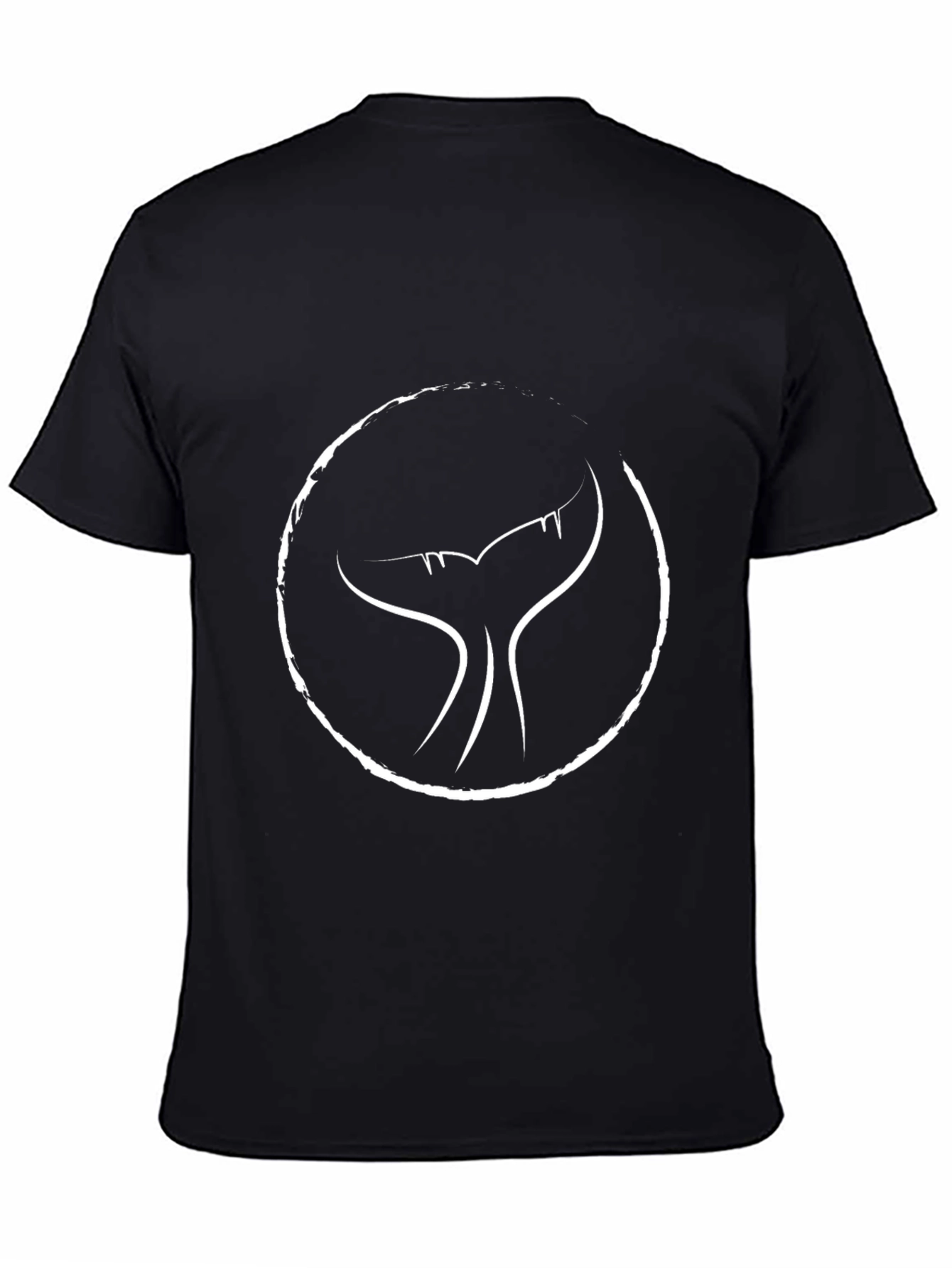 Whale Tail Graphic Tee - Black Cotton Comfort