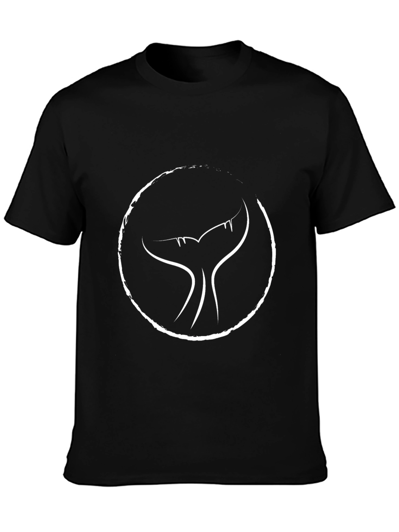 Whale Tail Graphic Tee - Black Cotton Comfort