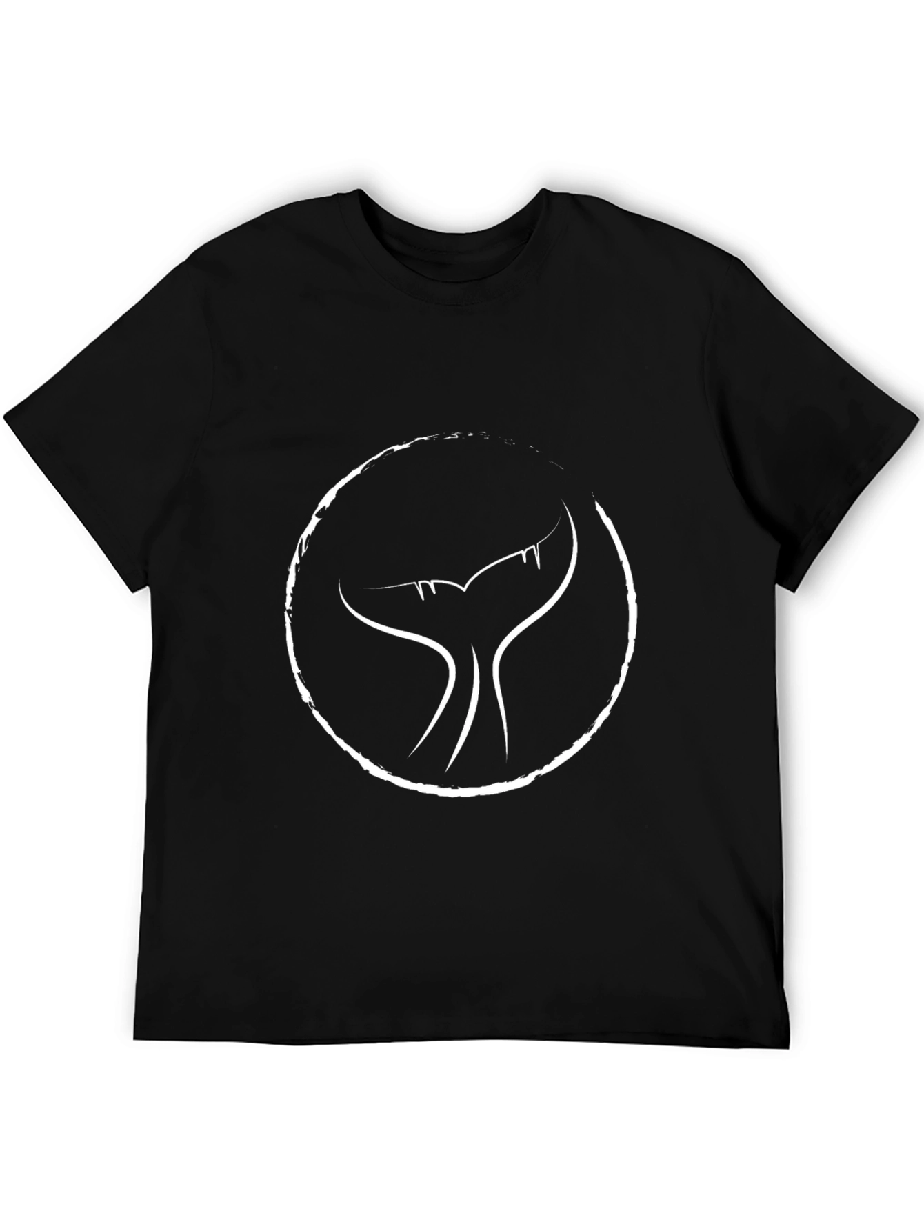 Whale Tail Graphic Tee - Black Cotton Comfort