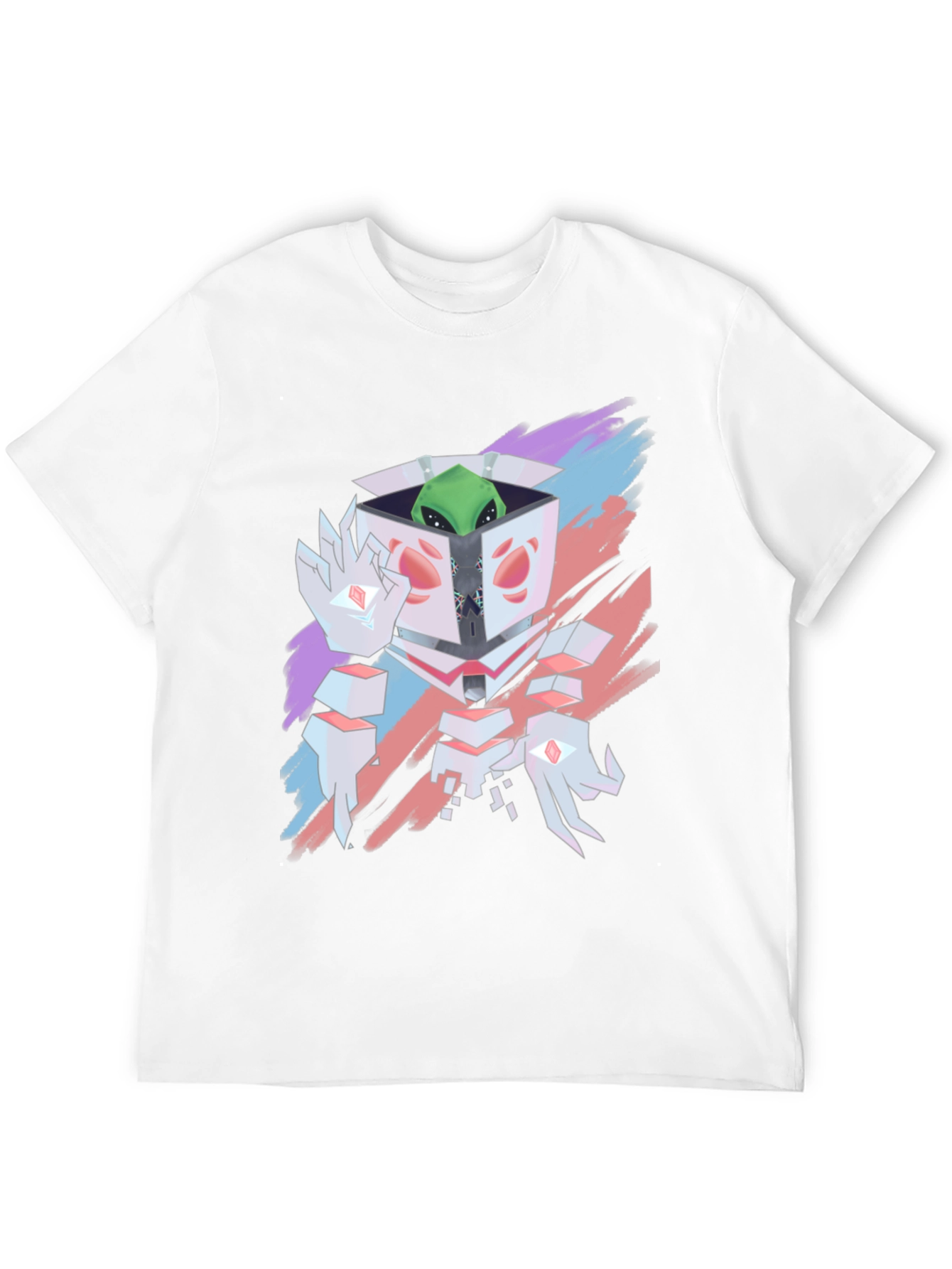 Geometric Alien in a Box Graphic T-Shirt