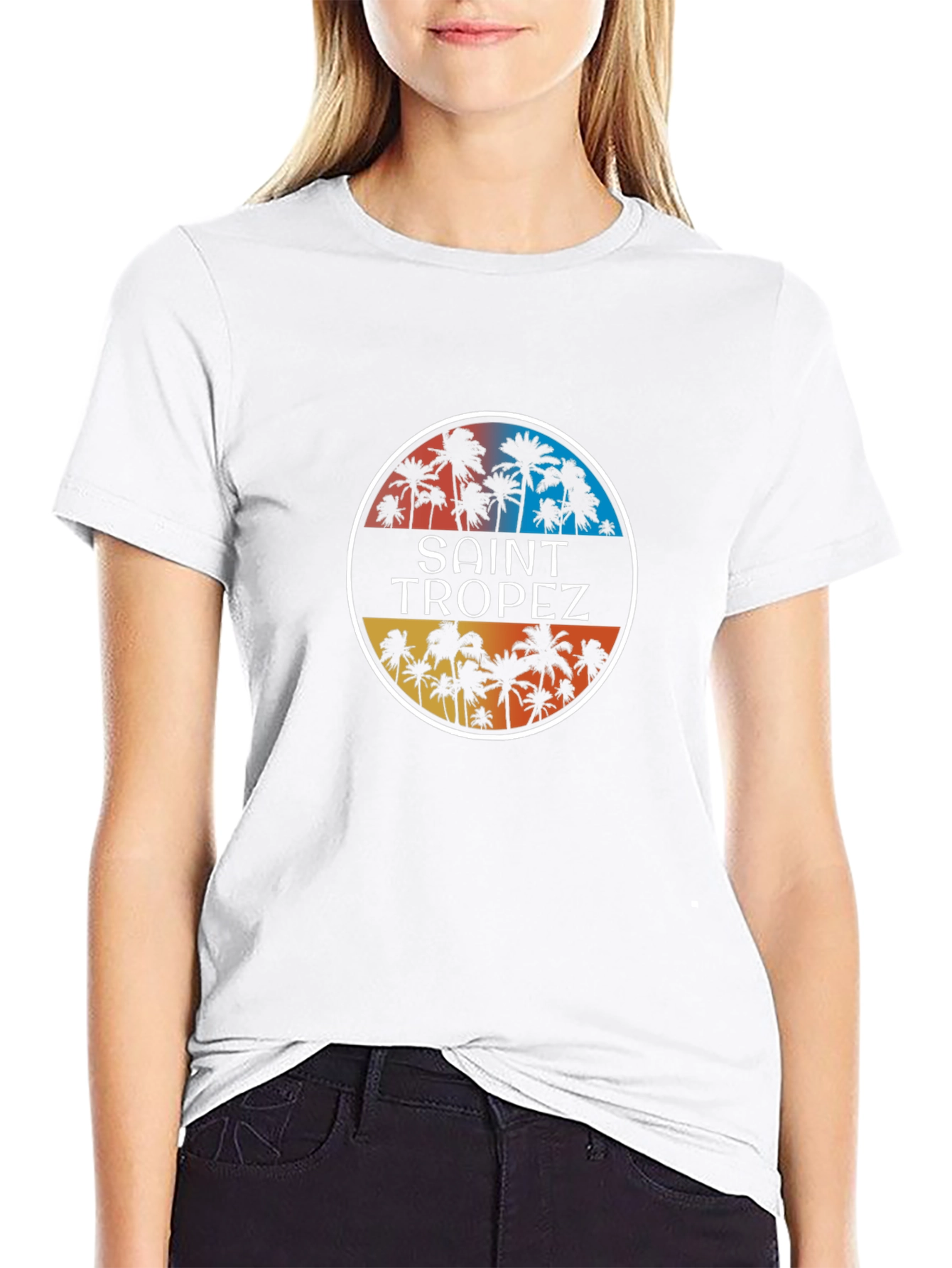 Saint Tropez Palm Tee - Retro Summer Vibes