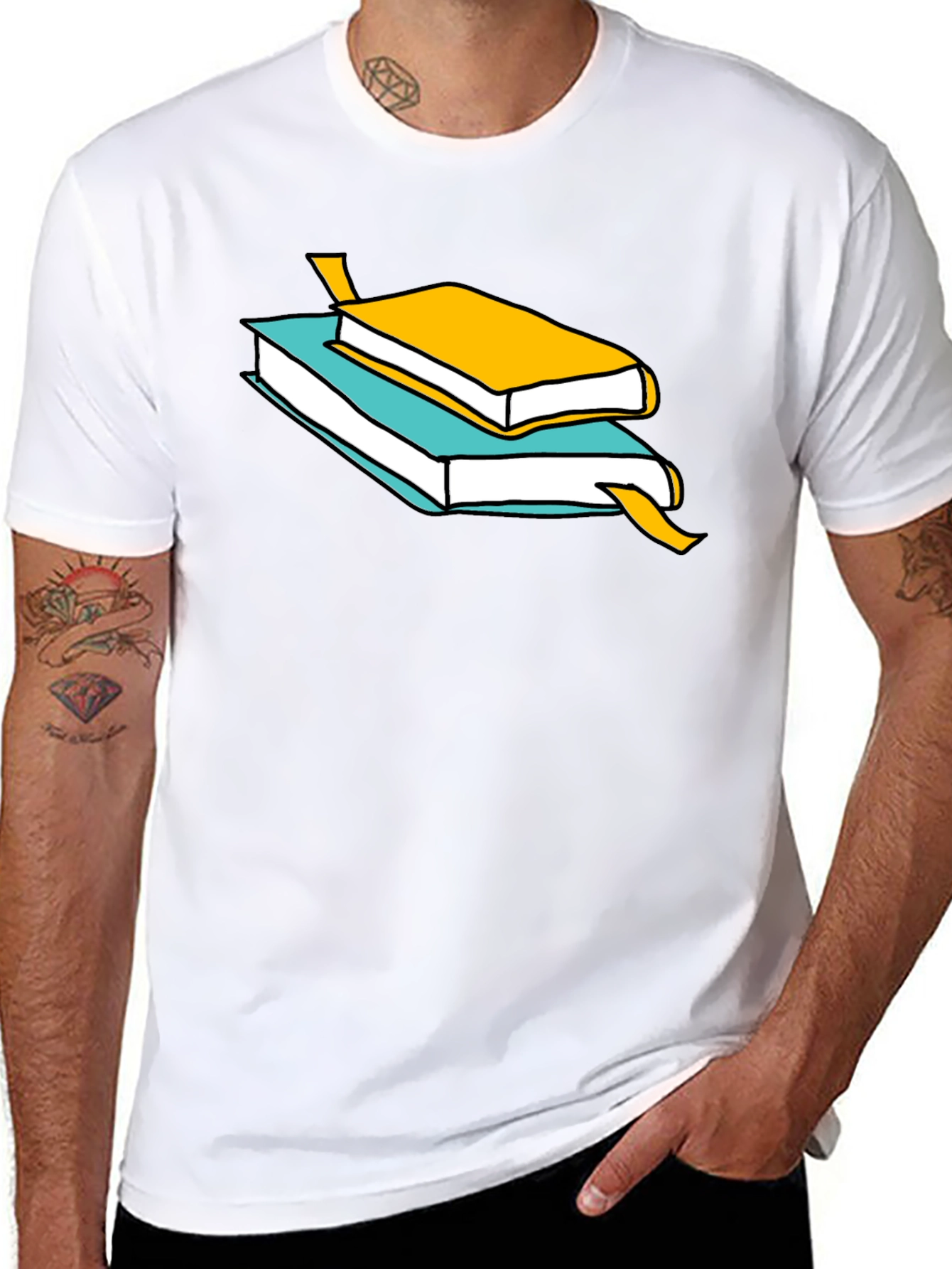 Stacked Book T-Shirt - Readers Tee