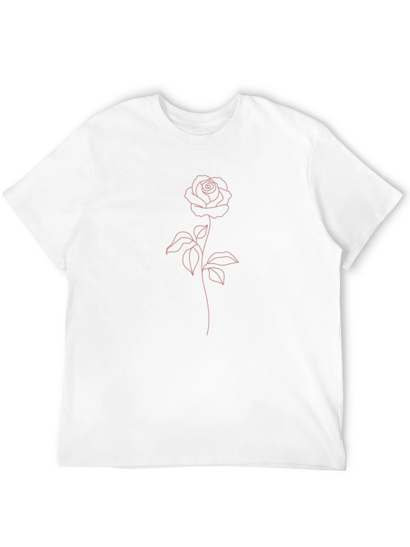 Rose Line Art Tee - Black Casual Shirt