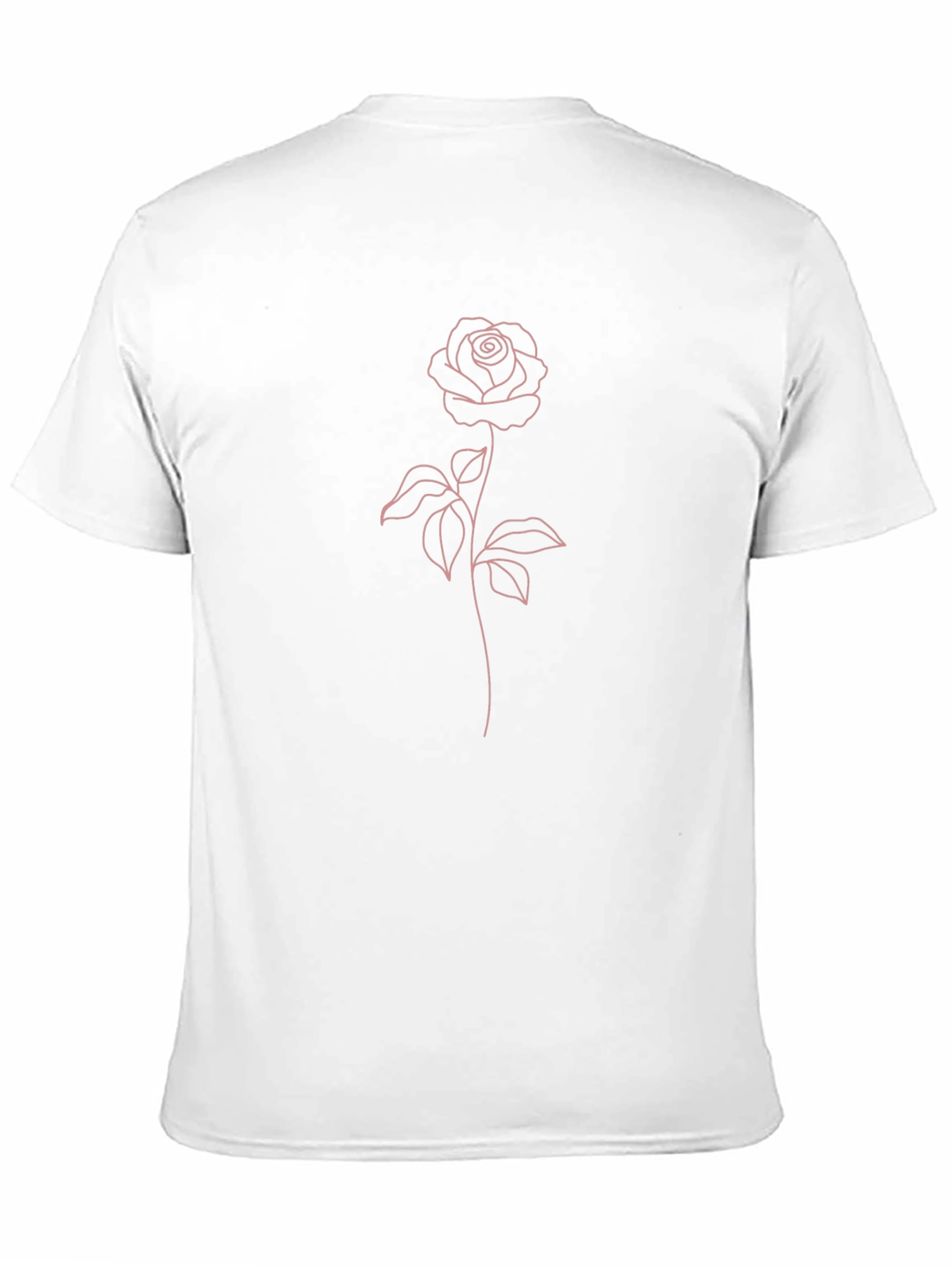 Rose Line Art Tee - Black Casual Shirt