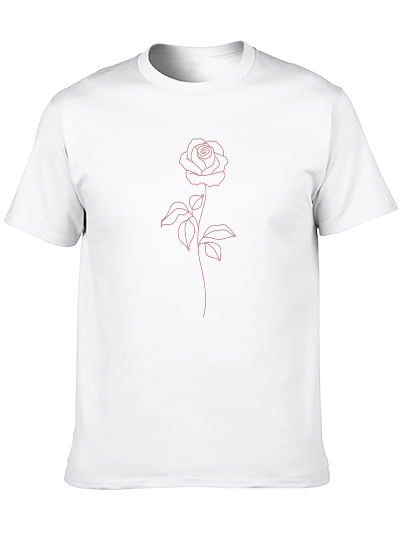 Rose Line Art Tee - Black Casual Shirt