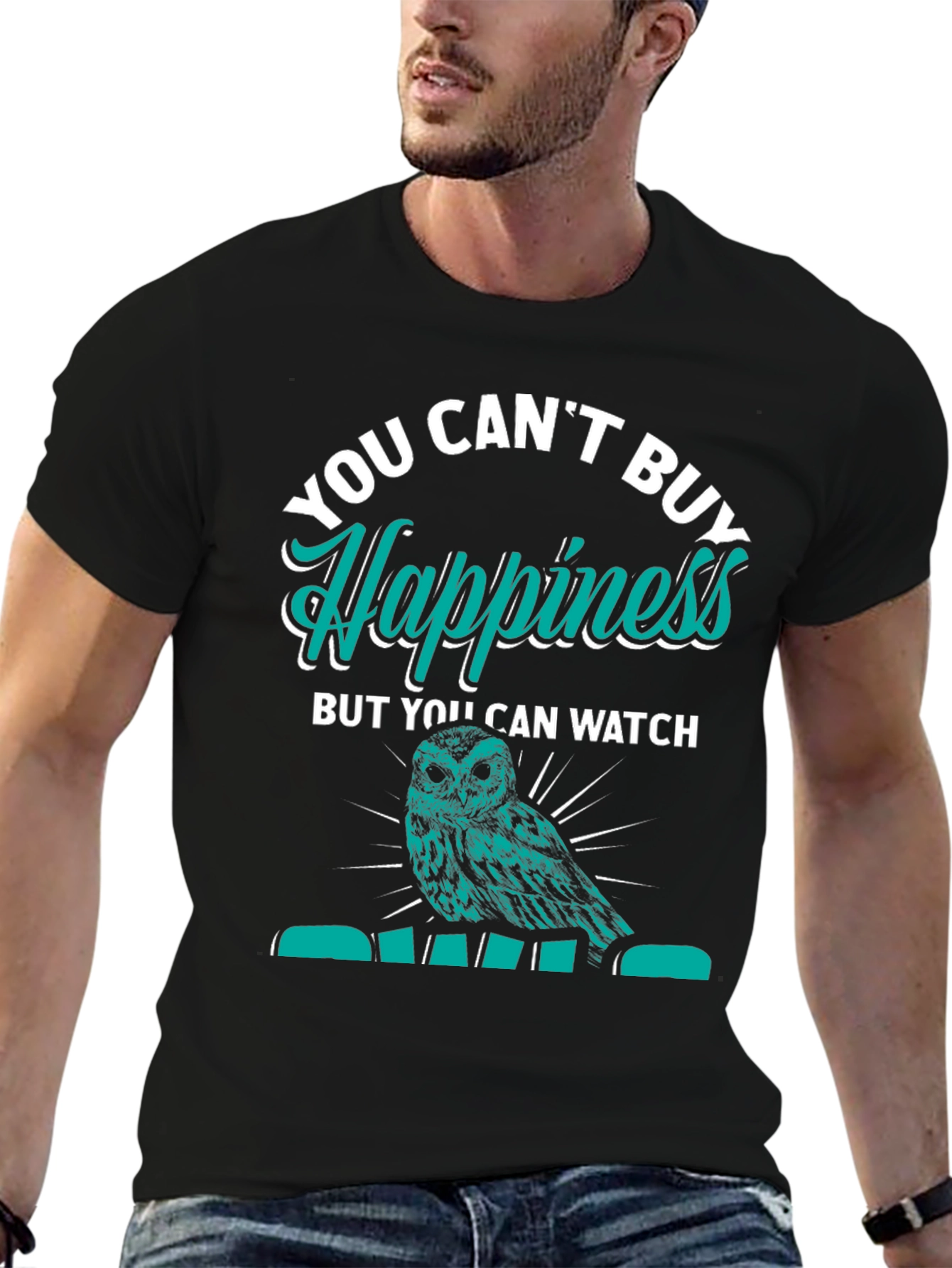 You Cant Buy Happiness Owl Graphic Tee