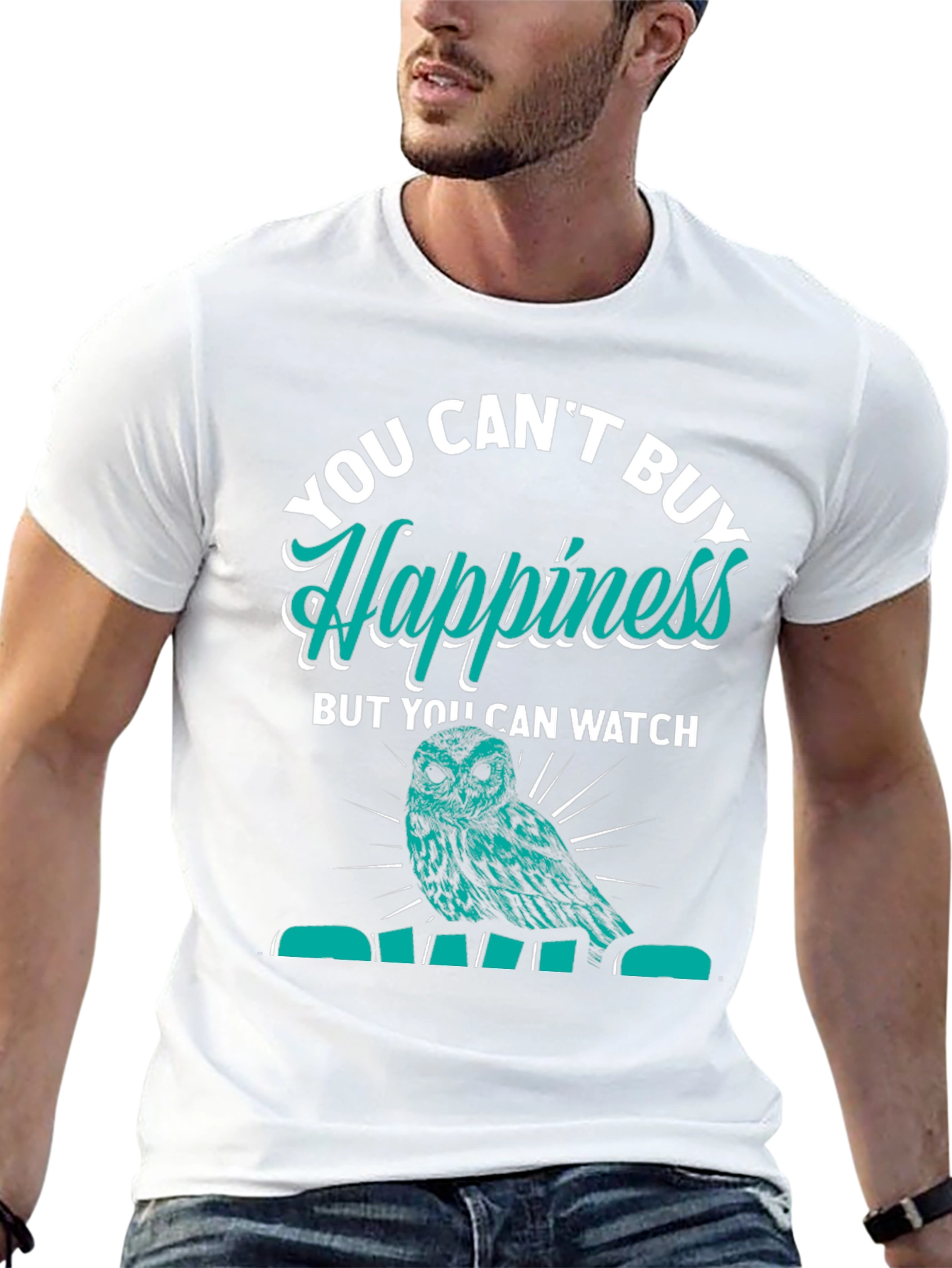 You Cant Buy Happiness Owl Graphic Tee