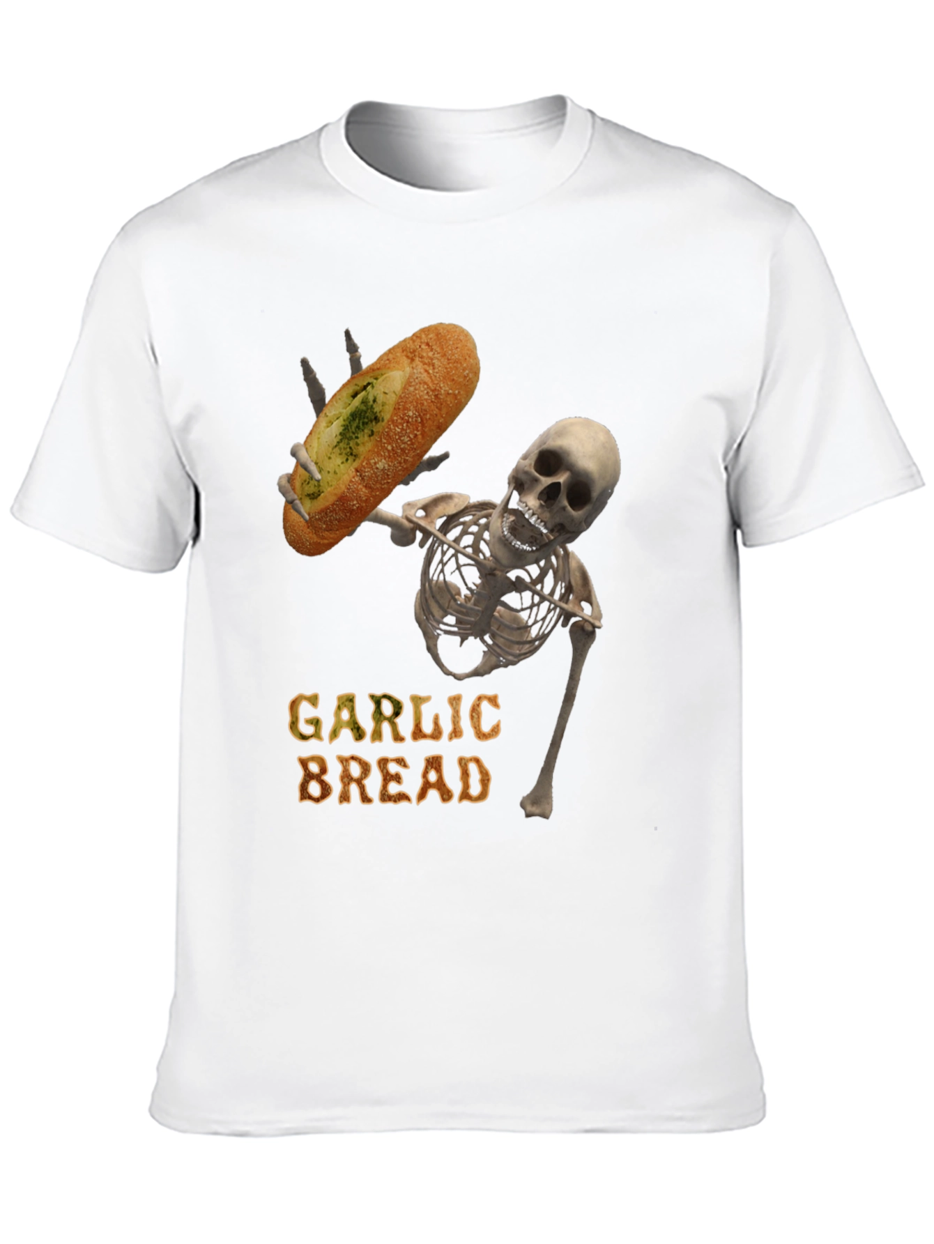 Garlic Bread Skeleton Graphic T-Shirt