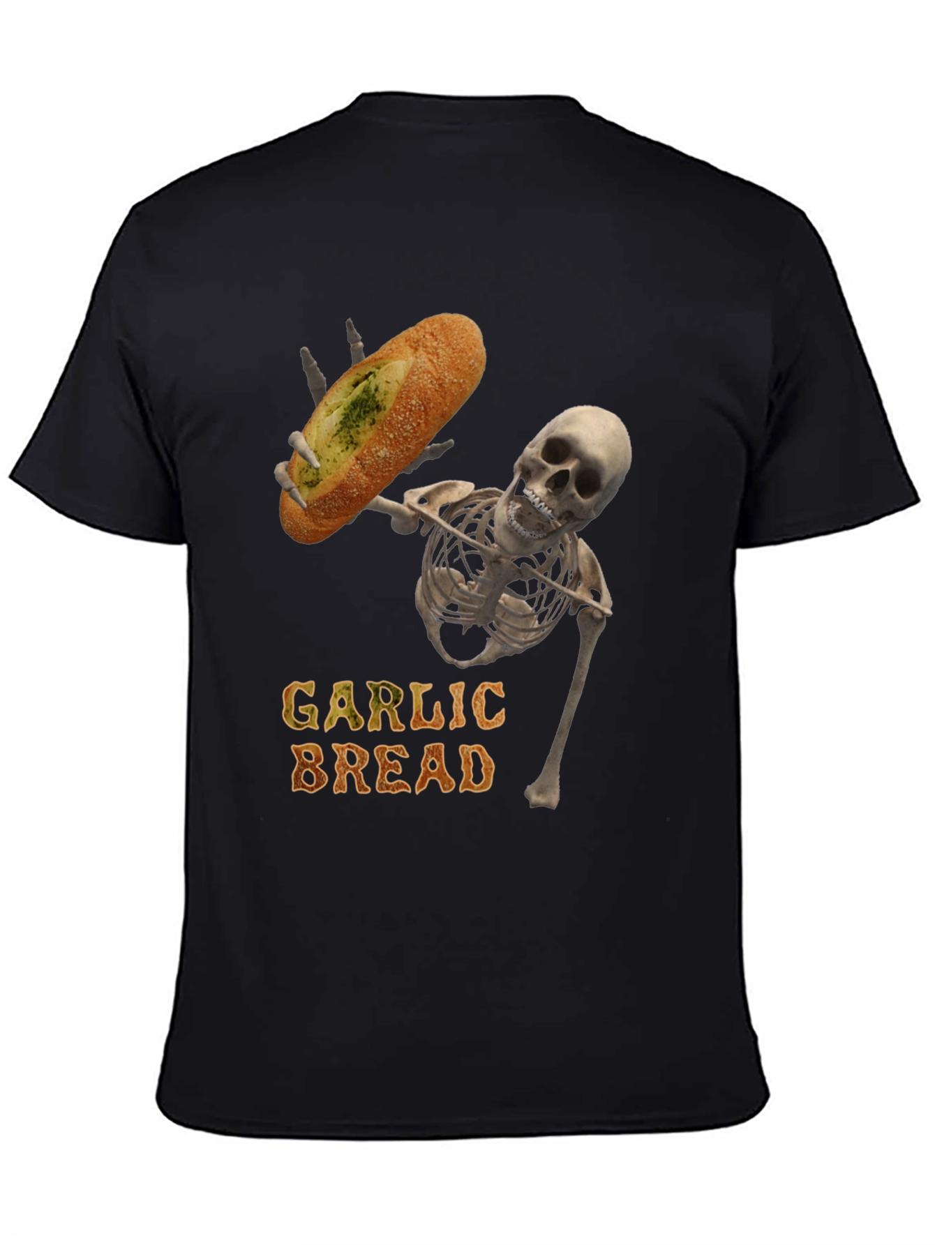 Garlic Bread Skeleton Graphic T-Shirt