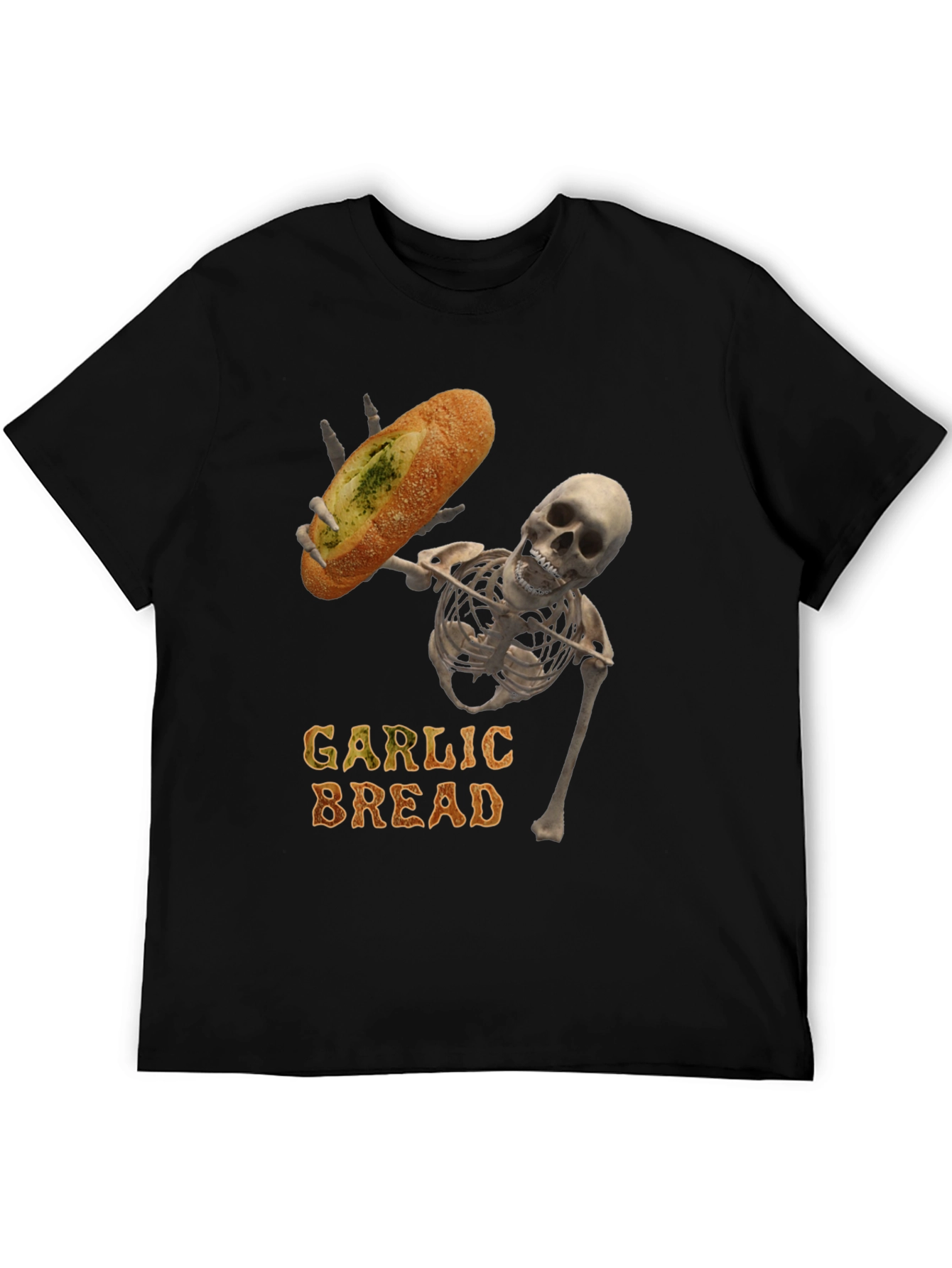 Garlic Bread Skeleton Graphic T-Shirt