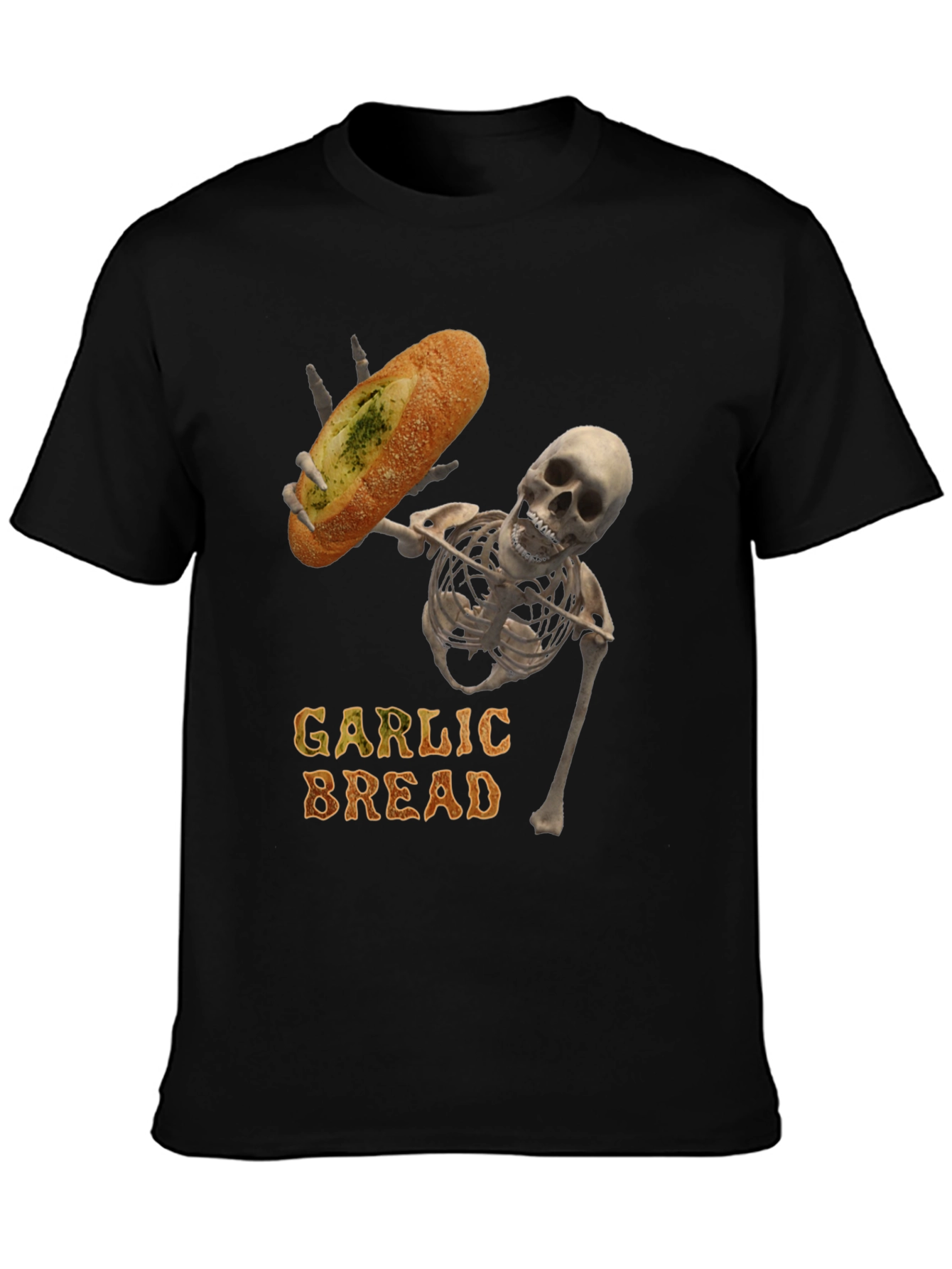 Garlic Bread Skeleton Graphic T-Shirt