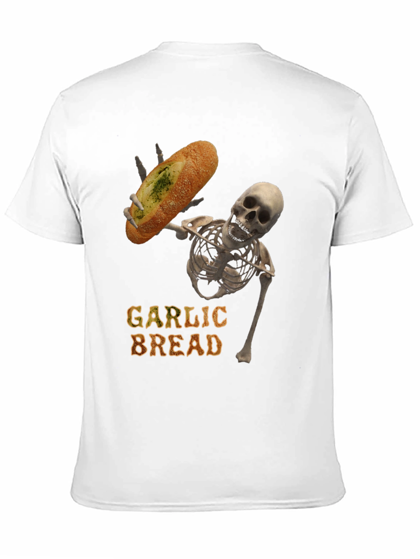 Garlic Bread Skeleton Graphic T-Shirt