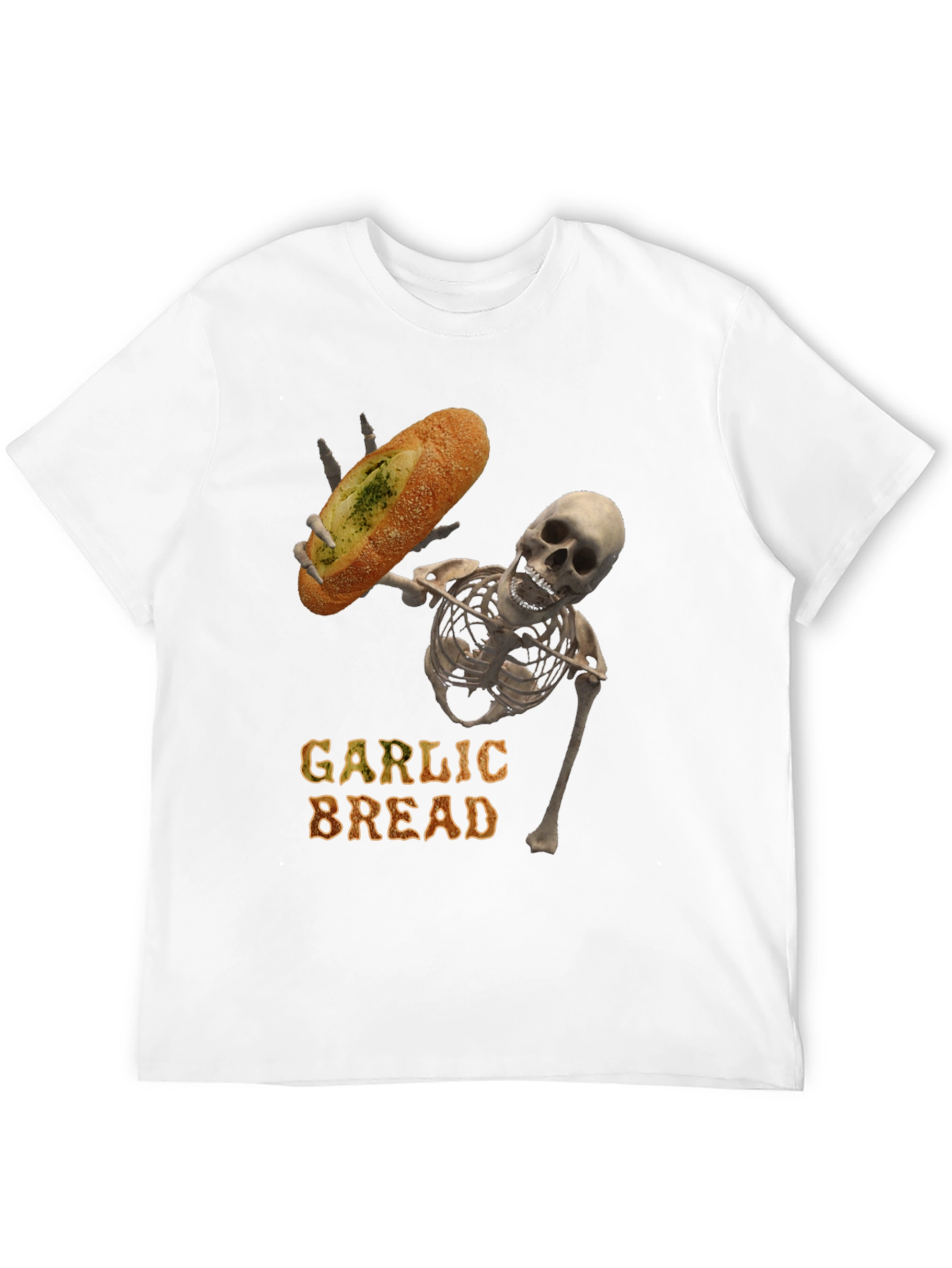 Garlic Bread Skeleton Graphic T-Shirt