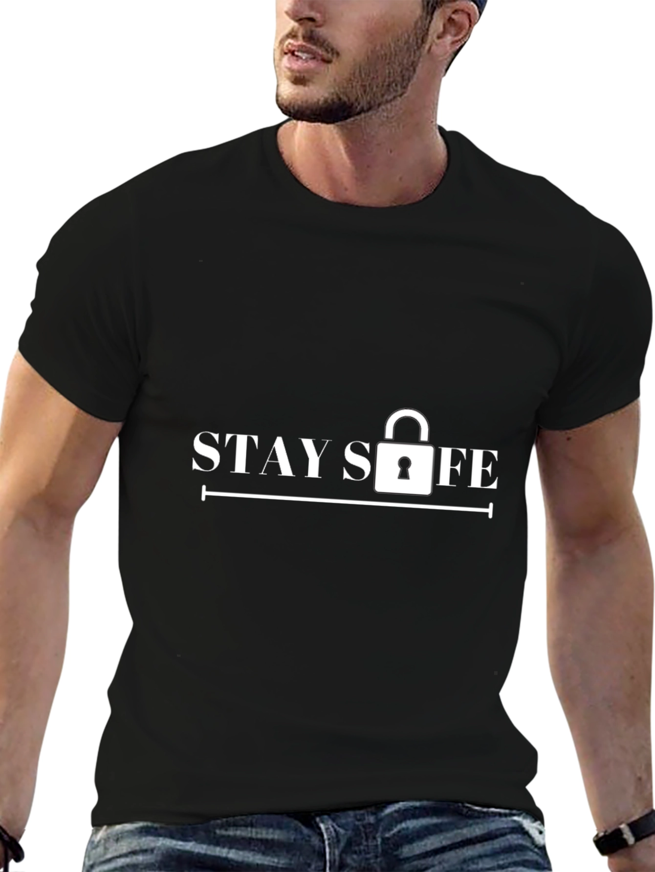 Stay Safe Black Graphic Tee