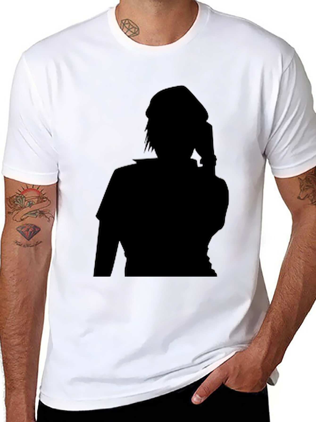 Stylish Black T-Shirt with Silhouette Graphic