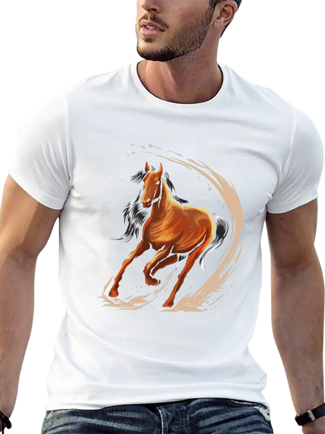 Horse Graphic Tee - Mens Black T-Shirt