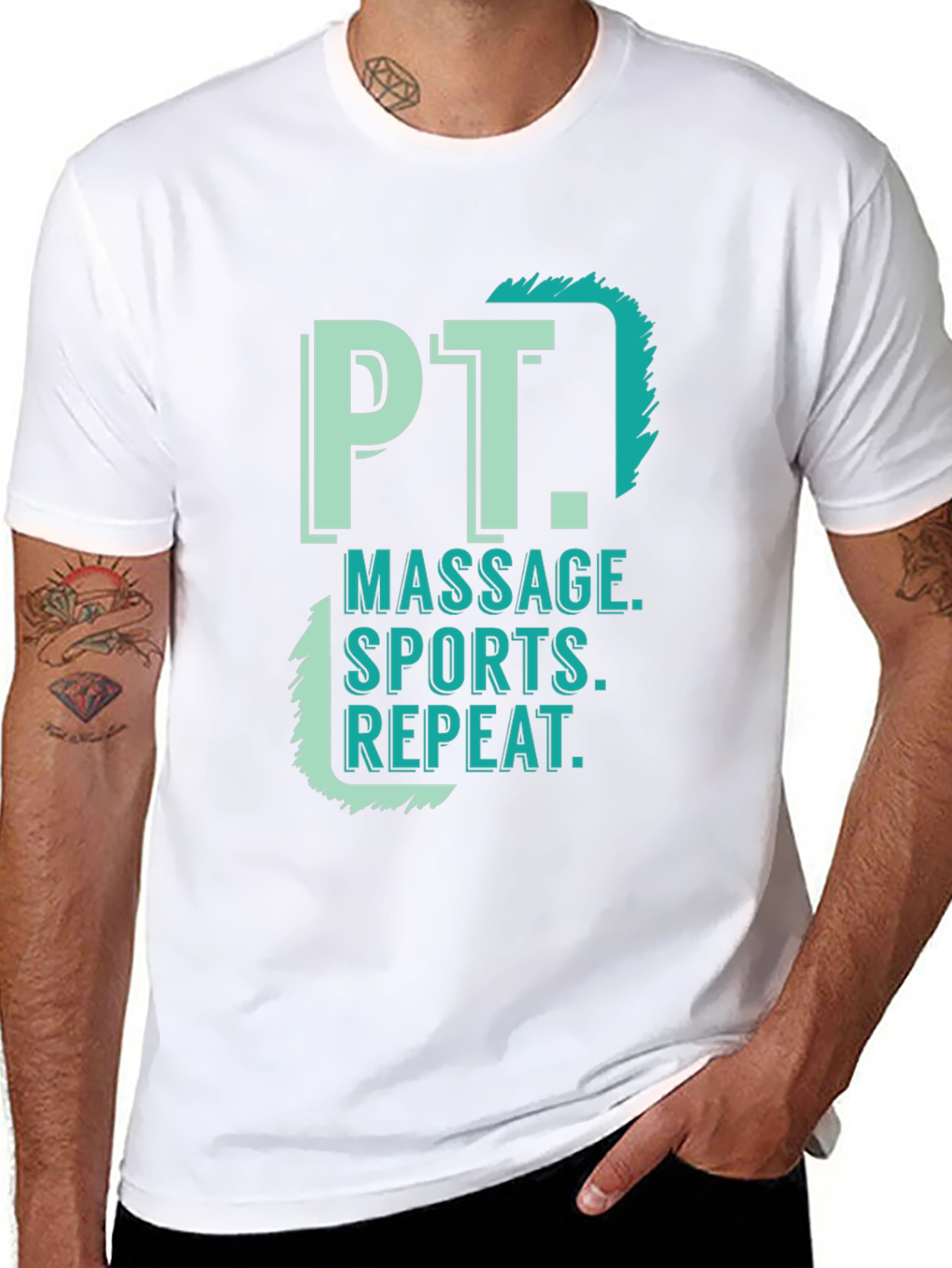 PT Massage Sports Repeat Black T-Shirt