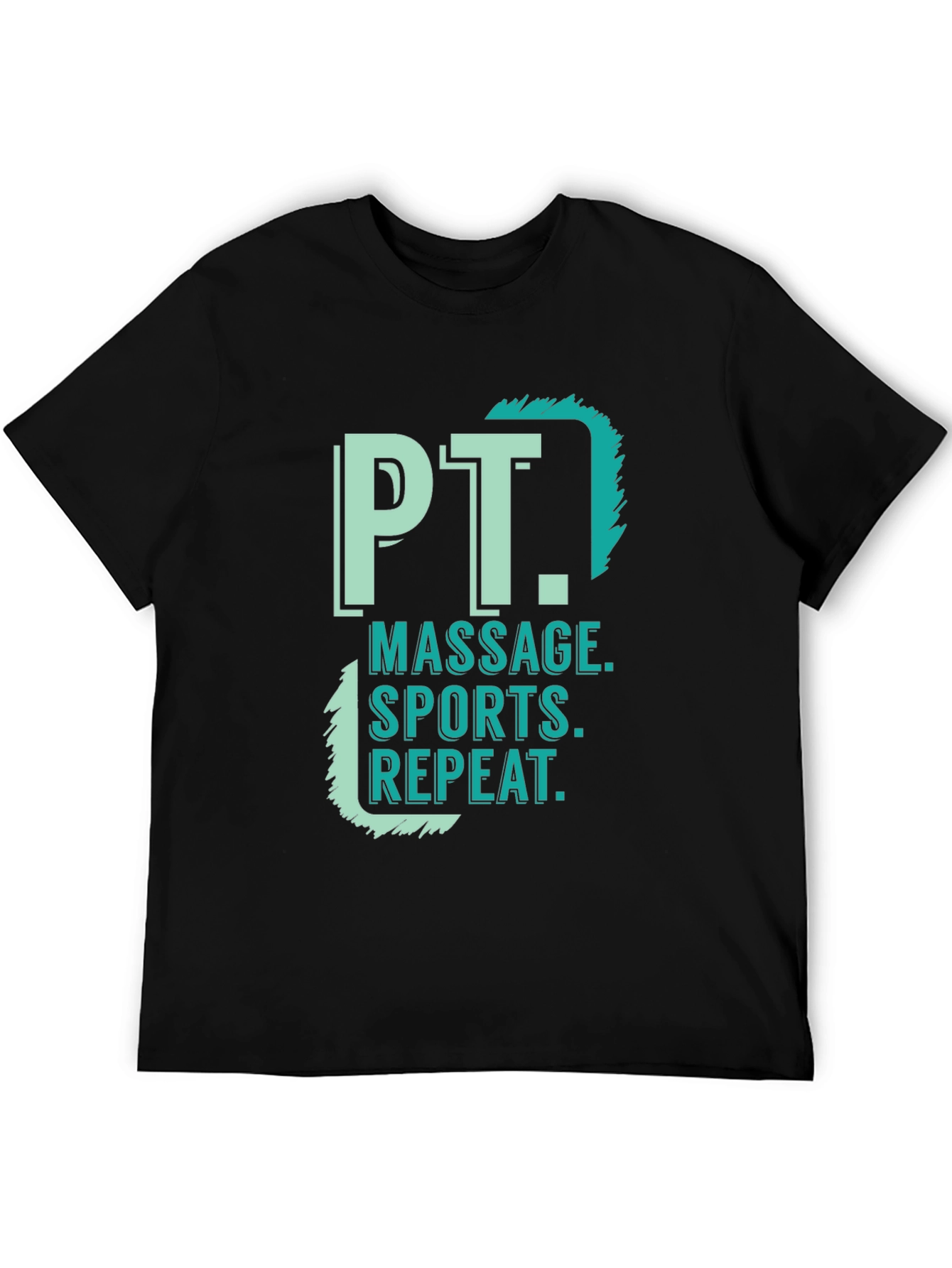 PT Massage Sports Repeat Black T-Shirt