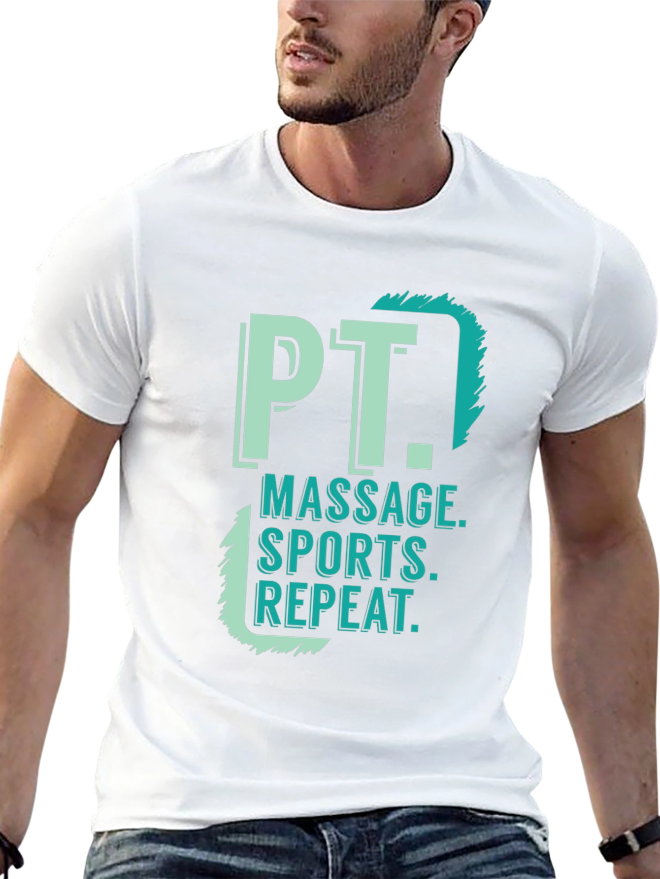 PT Massage Sports Repeat Black T-Shirt