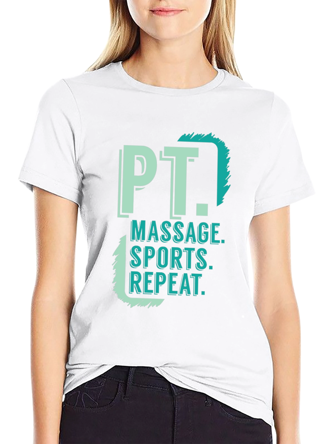 PT Massage Sports Repeat Black T-Shirt