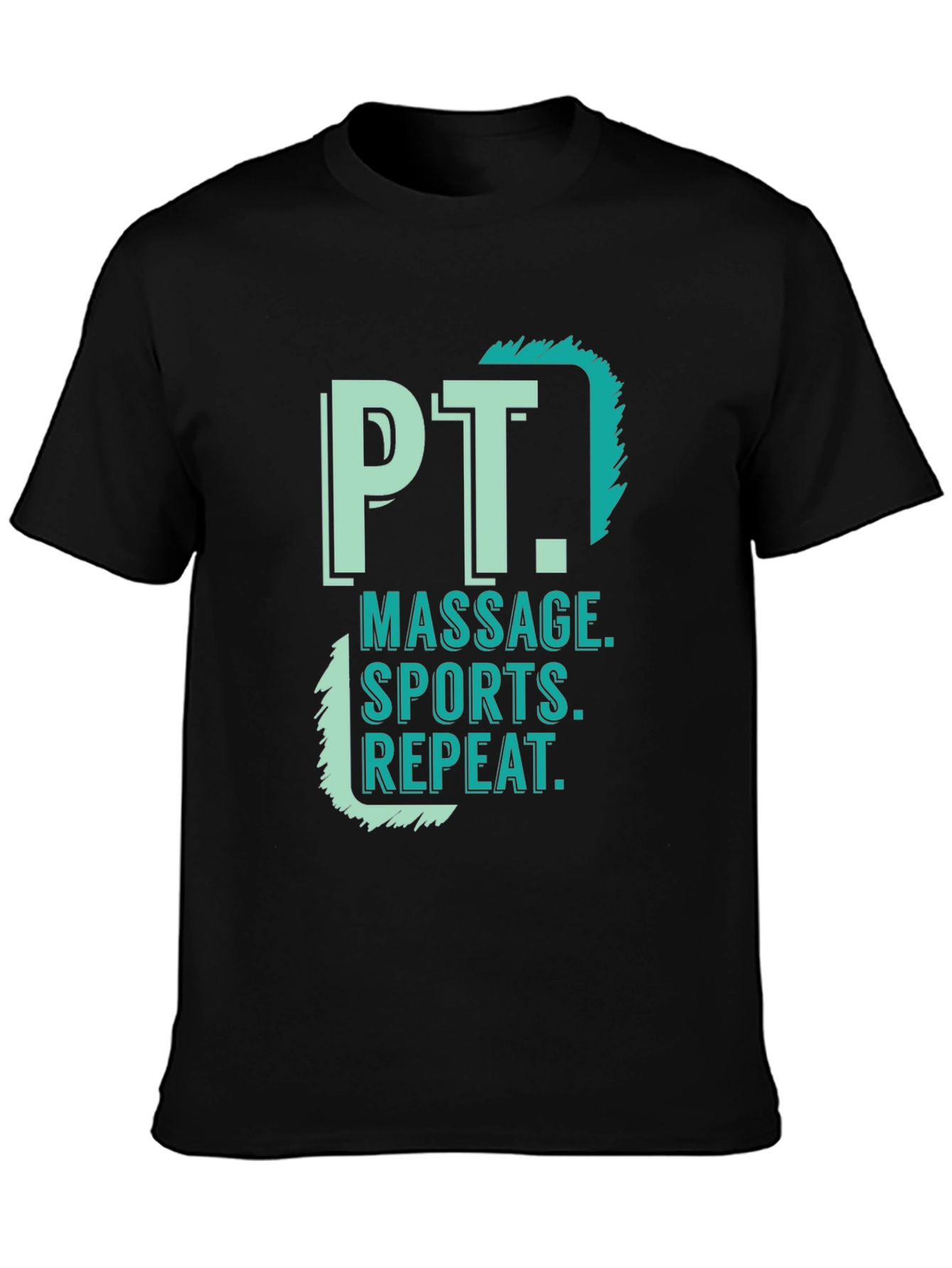 PT Massage Sports Repeat Black T-Shirt