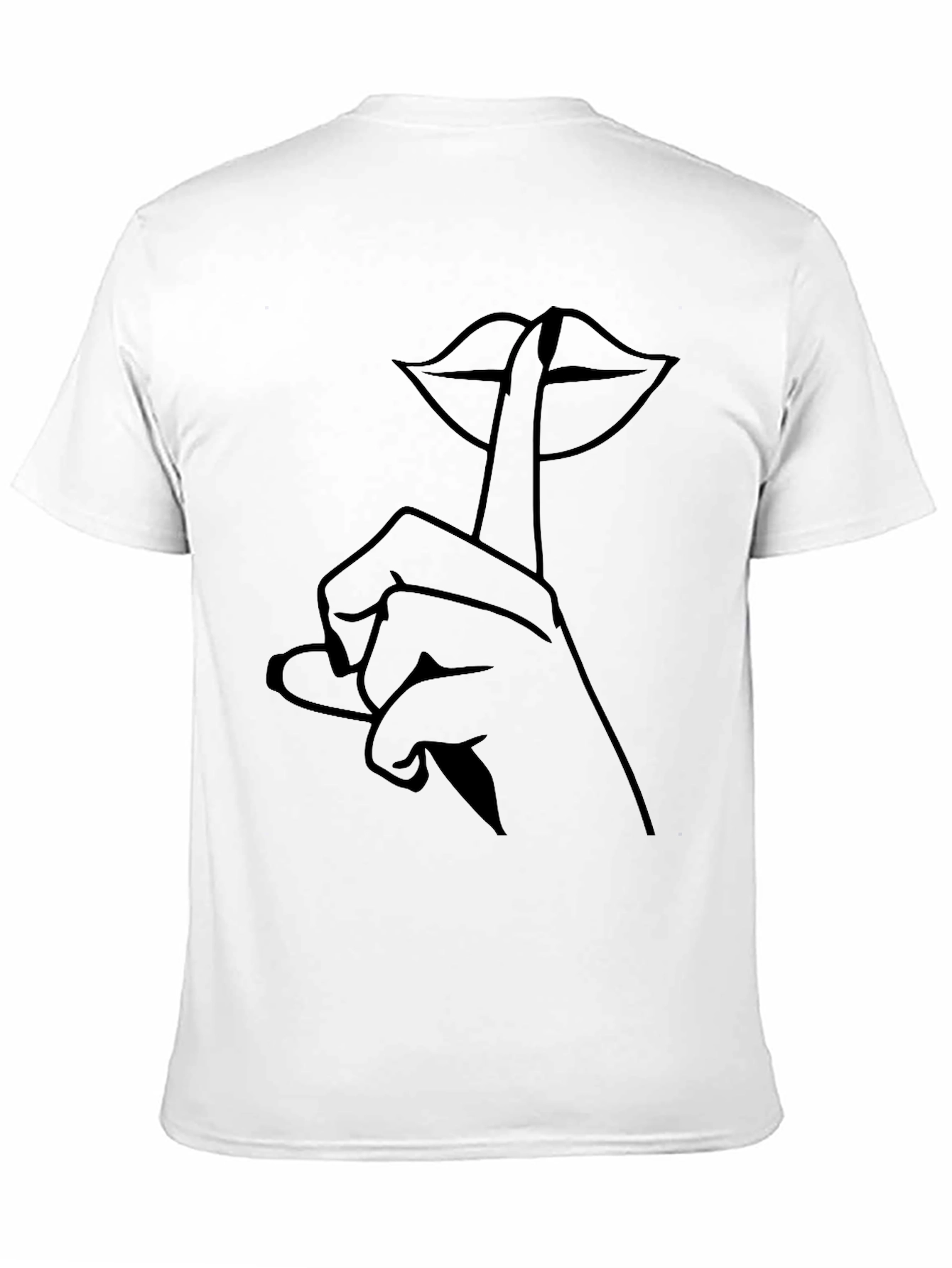 Black Shhh Lips Graphic Tee - Modern Casual Style