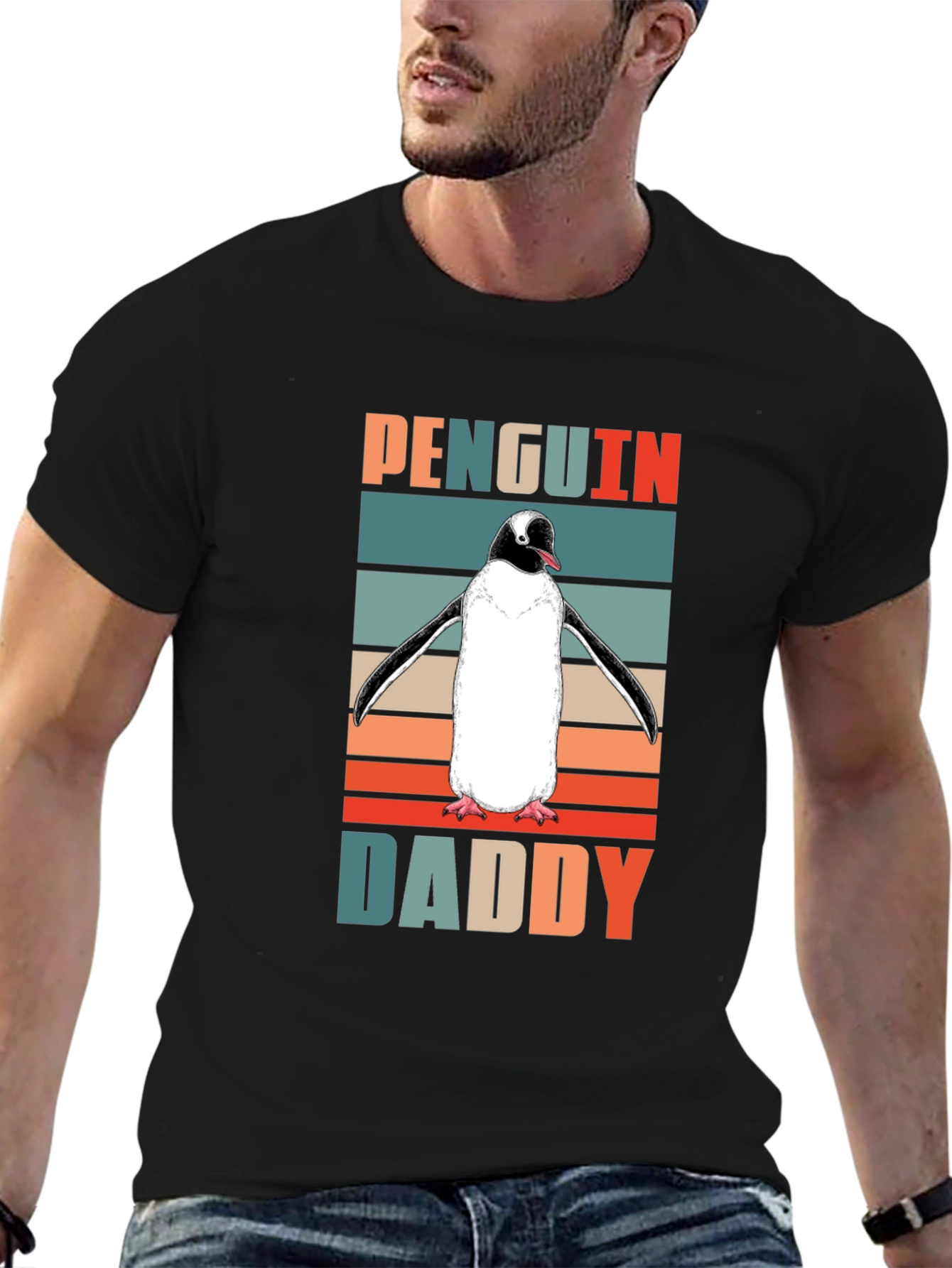 Penguin Daddy Retro T-Shirt