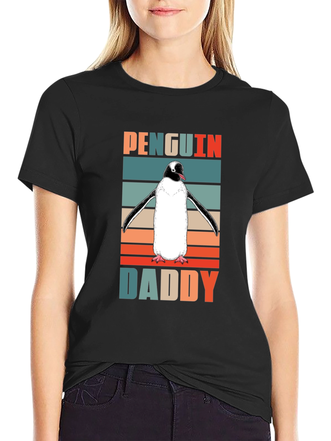 Penguin Daddy Retro T-Shirt