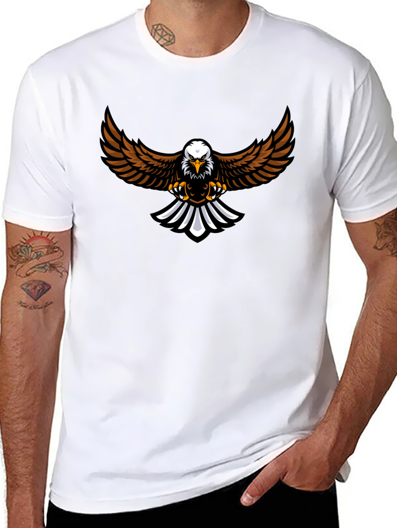 Eagle Graphic Tee - Black Cotton Blend