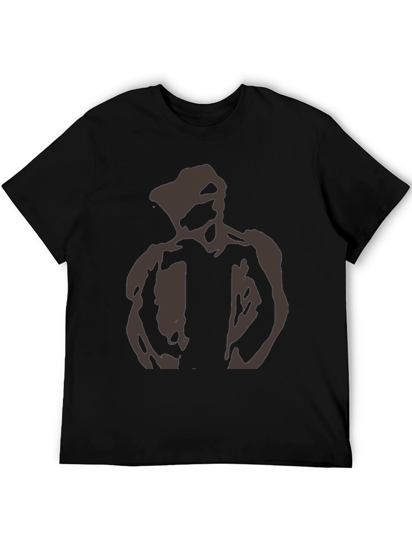 Abstract Man Graphic Tee - Casual Black T-Shirt