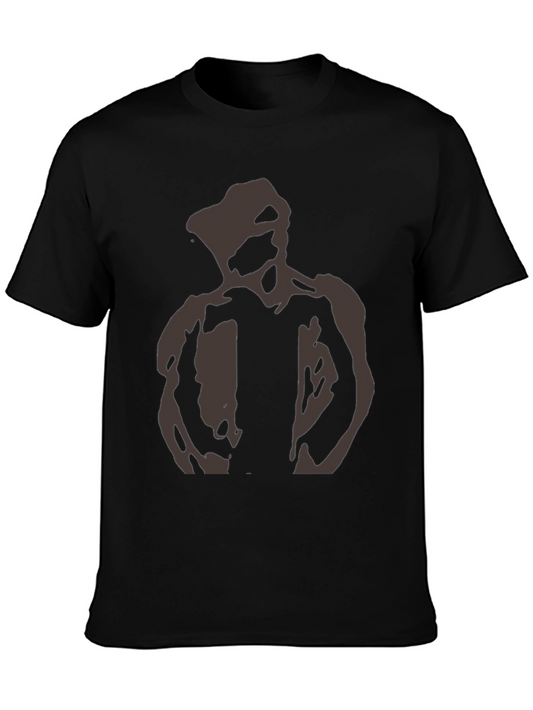 Abstract Man Graphic Tee - Casual Black T-Shirt