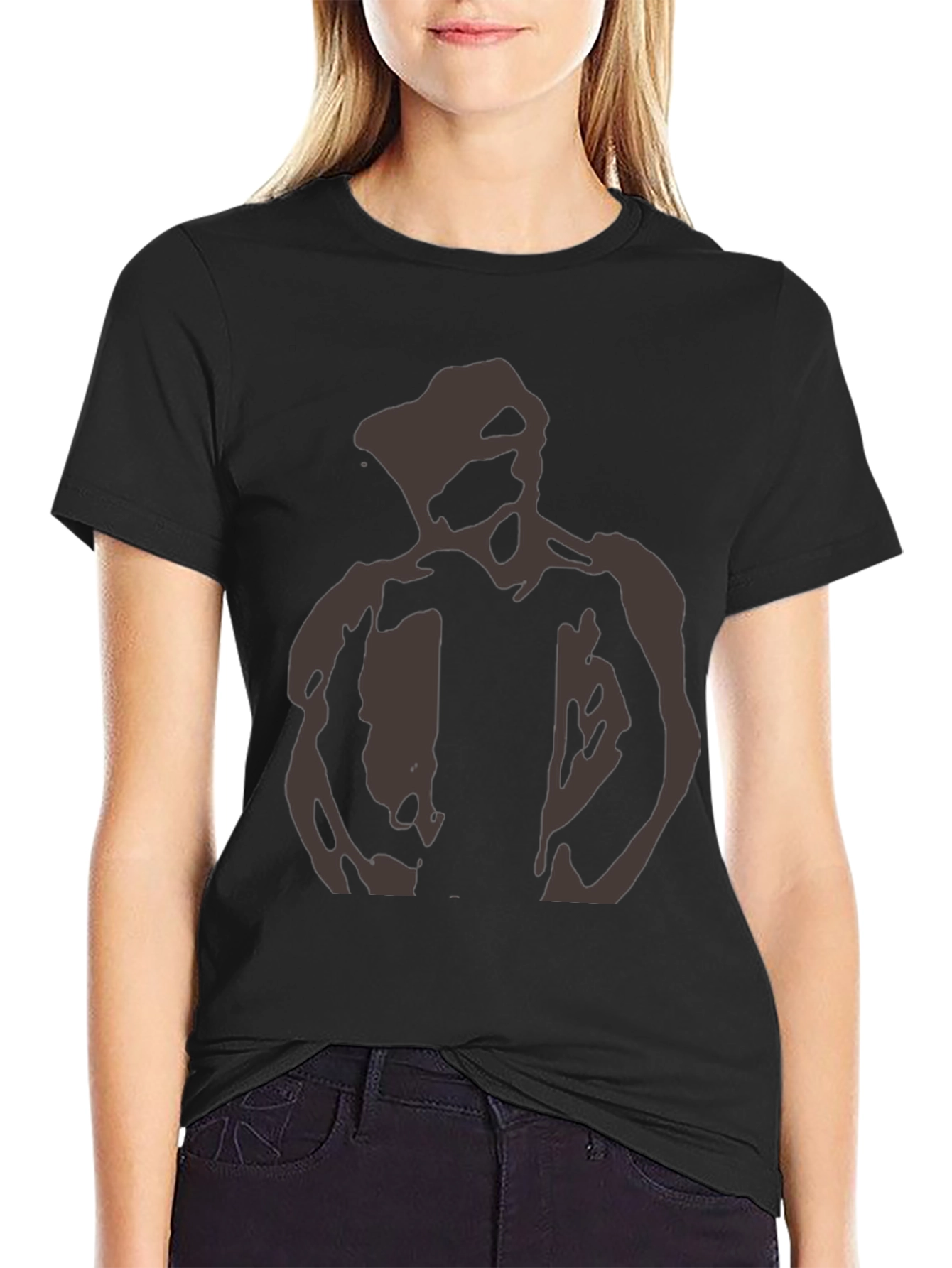 Abstract Man Graphic Tee - Casual Black T-Shirt