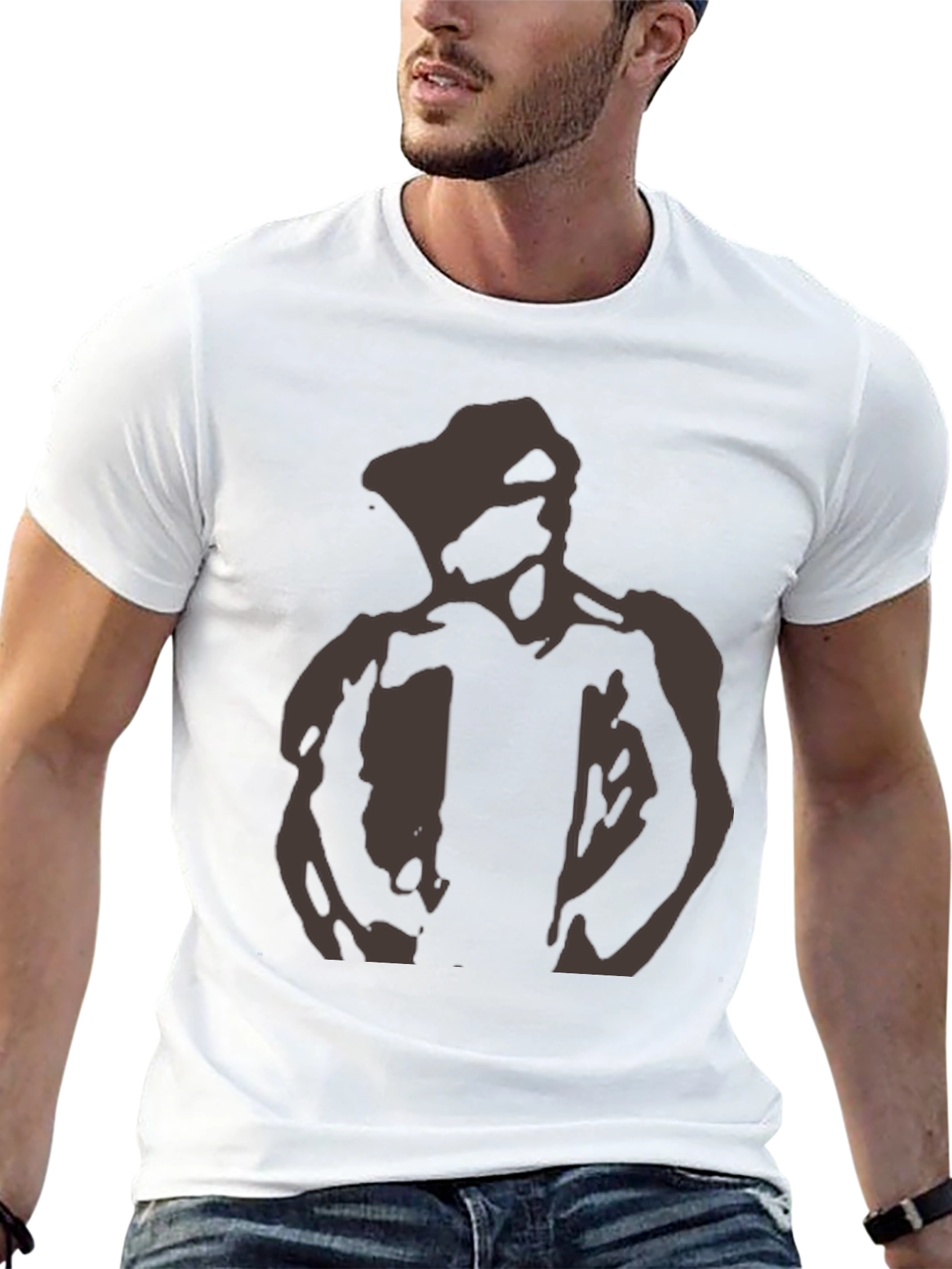 Abstract Man Graphic Tee - Casual Black T-Shirt