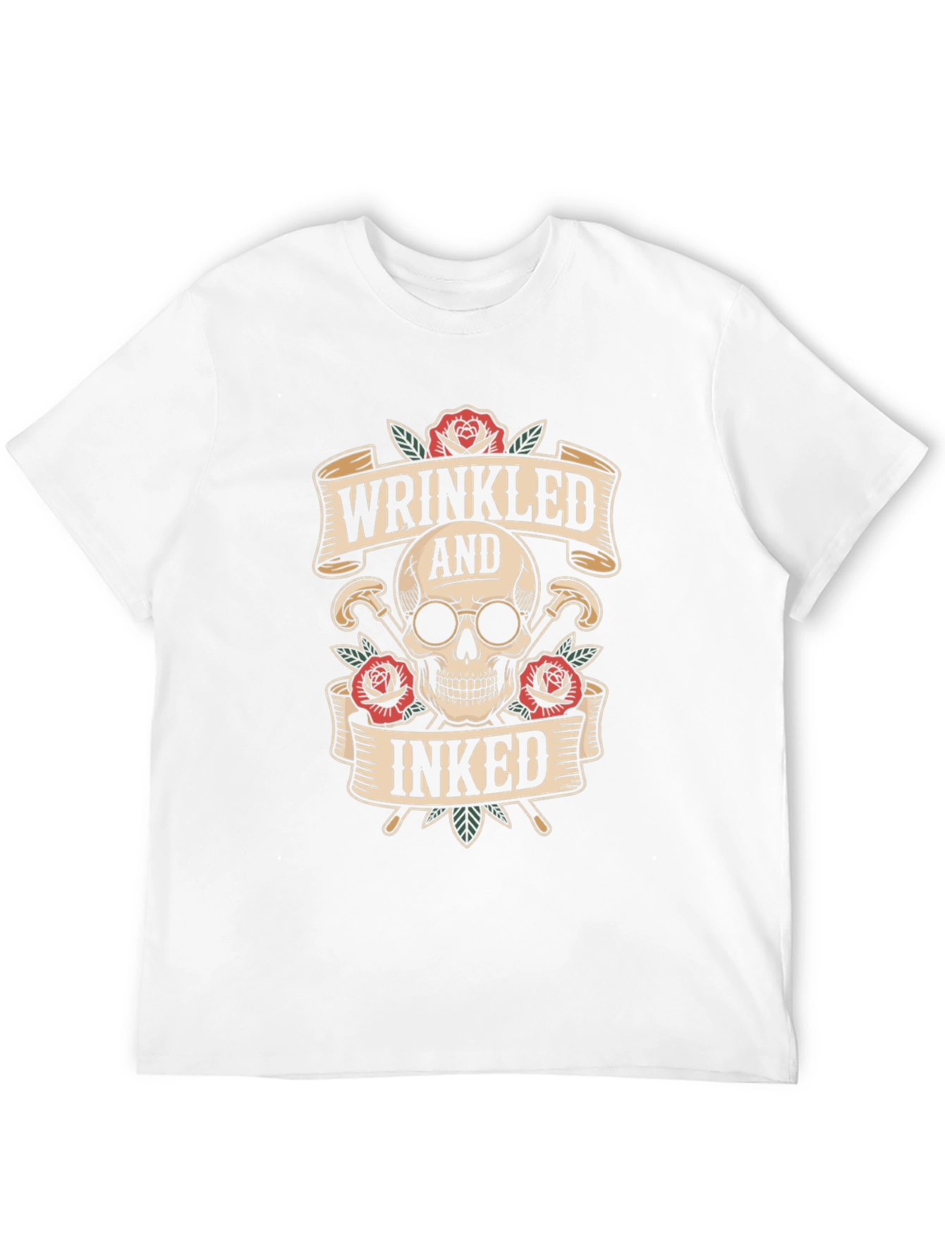 Wrinkled & Inked Skull T-Shirt