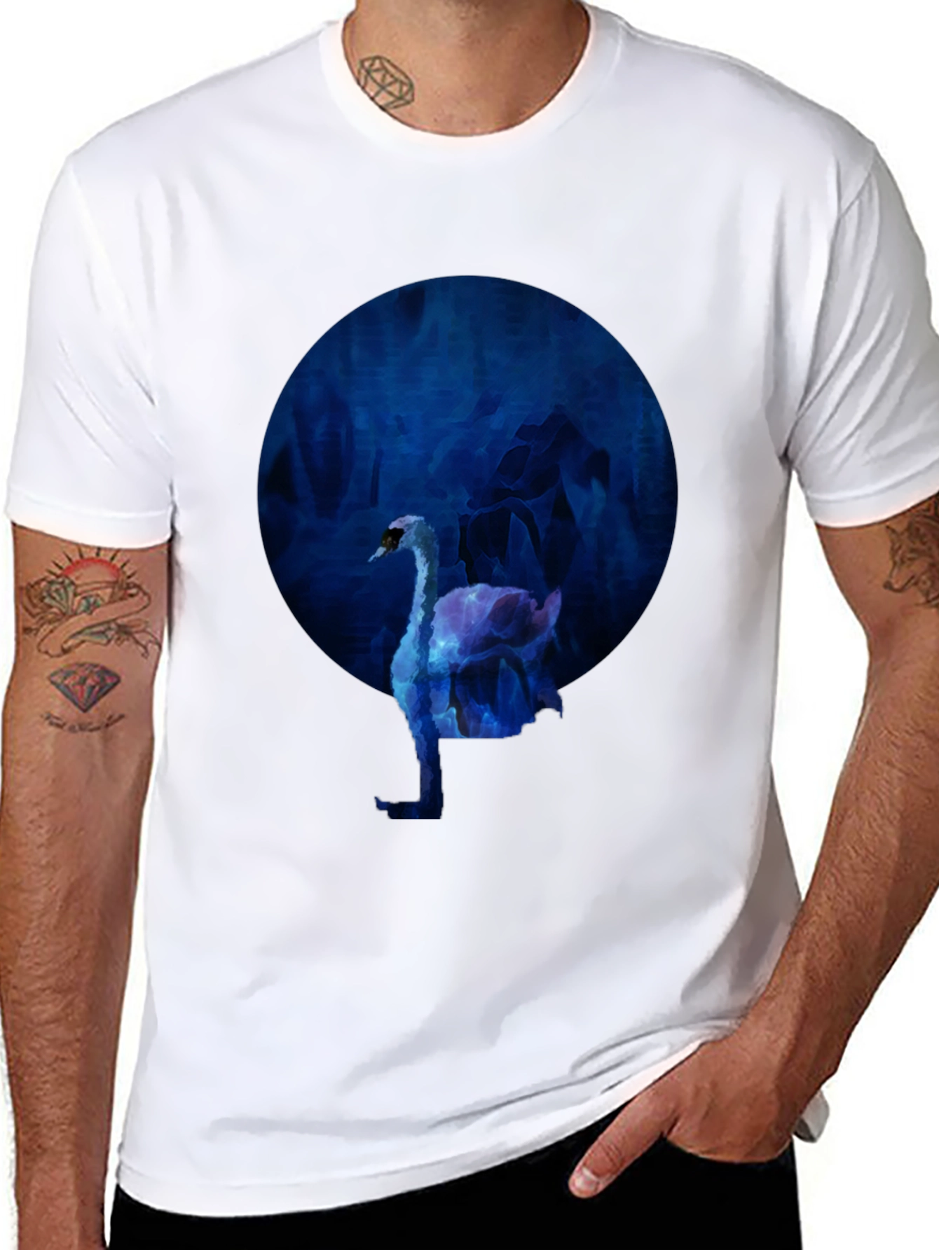 Swan Graphic Black T-Shirt