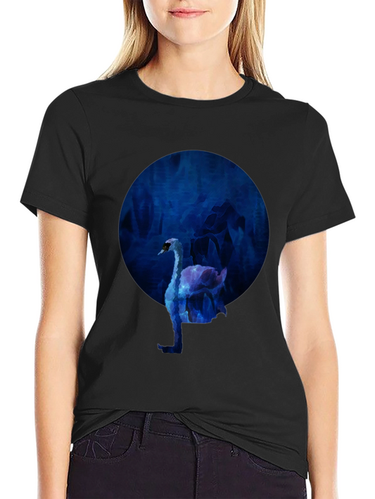 Swan Graphic Black T-Shirt