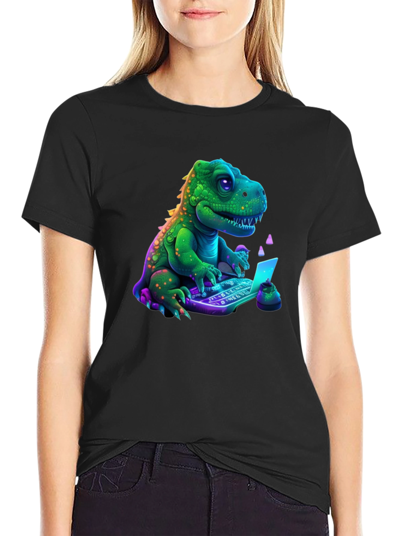 Dino Coder T-Shirt - Black