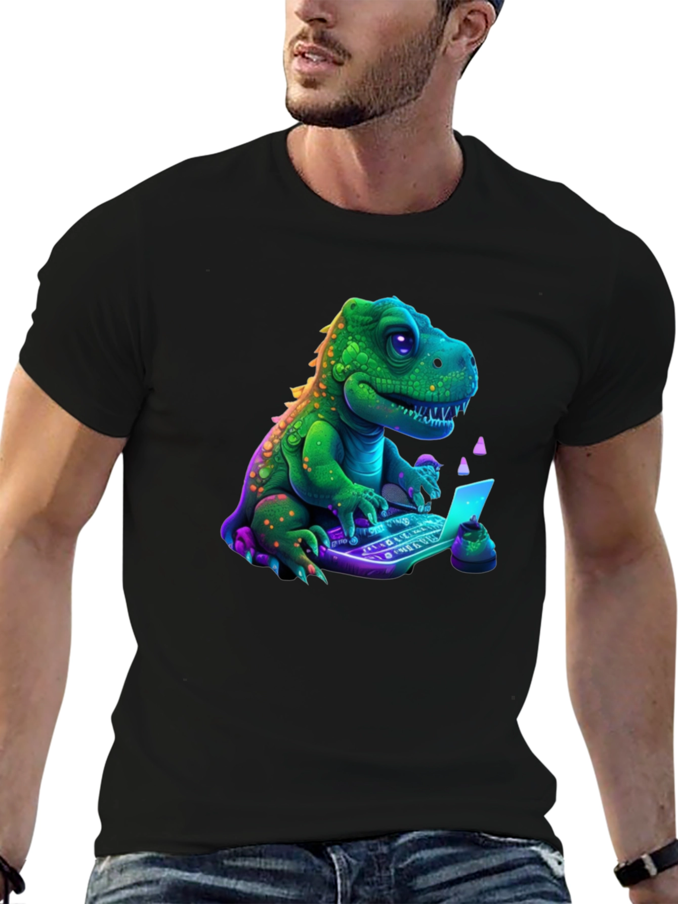 Dino Coder T-Shirt - Black