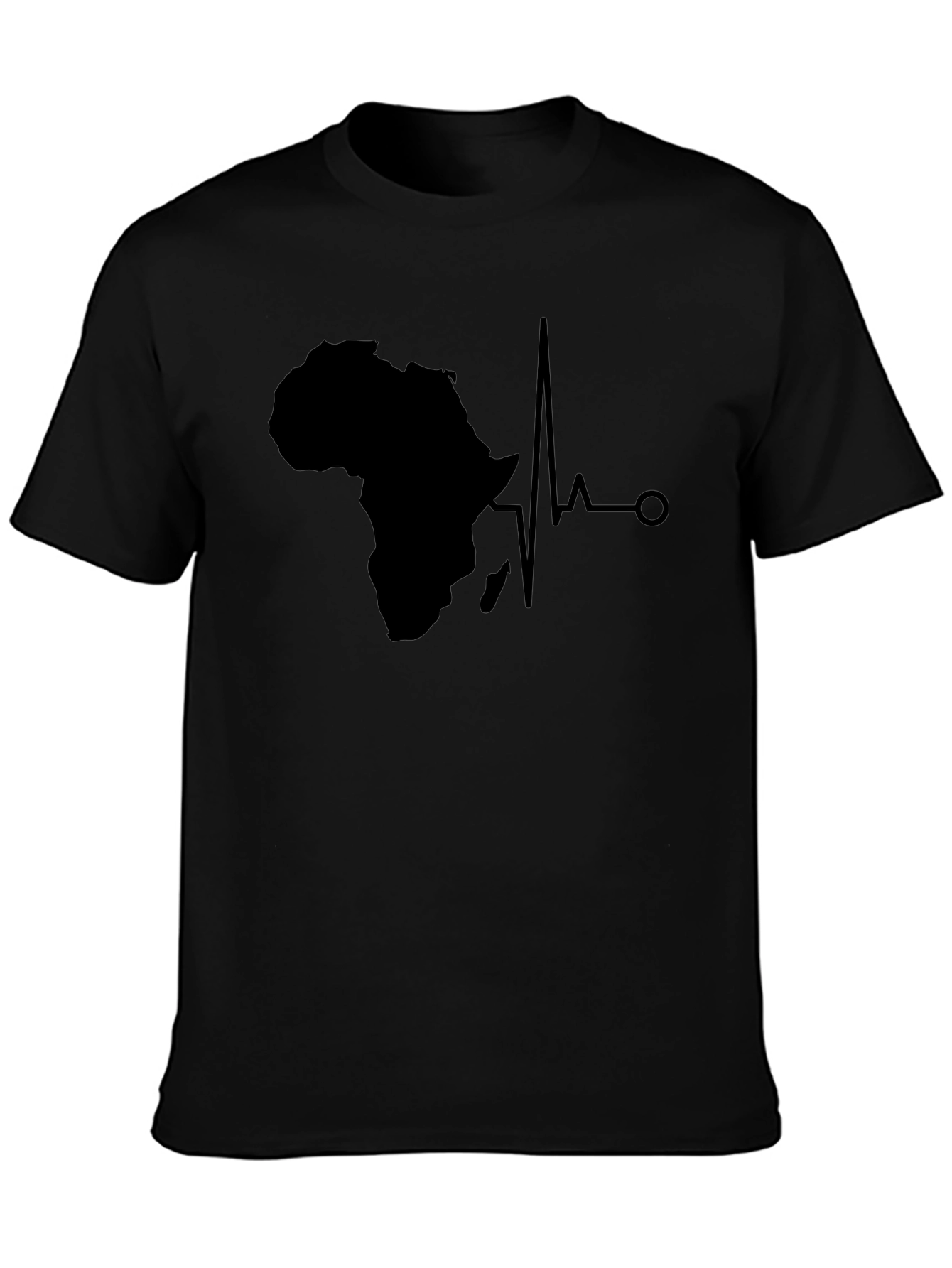 Africa Heartbeat T-Shirt - Black Graphic Tee