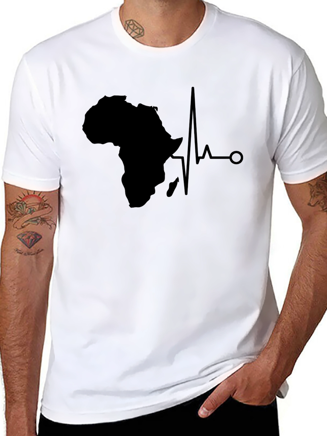 Africa Heartbeat T-Shirt - Black Graphic Tee