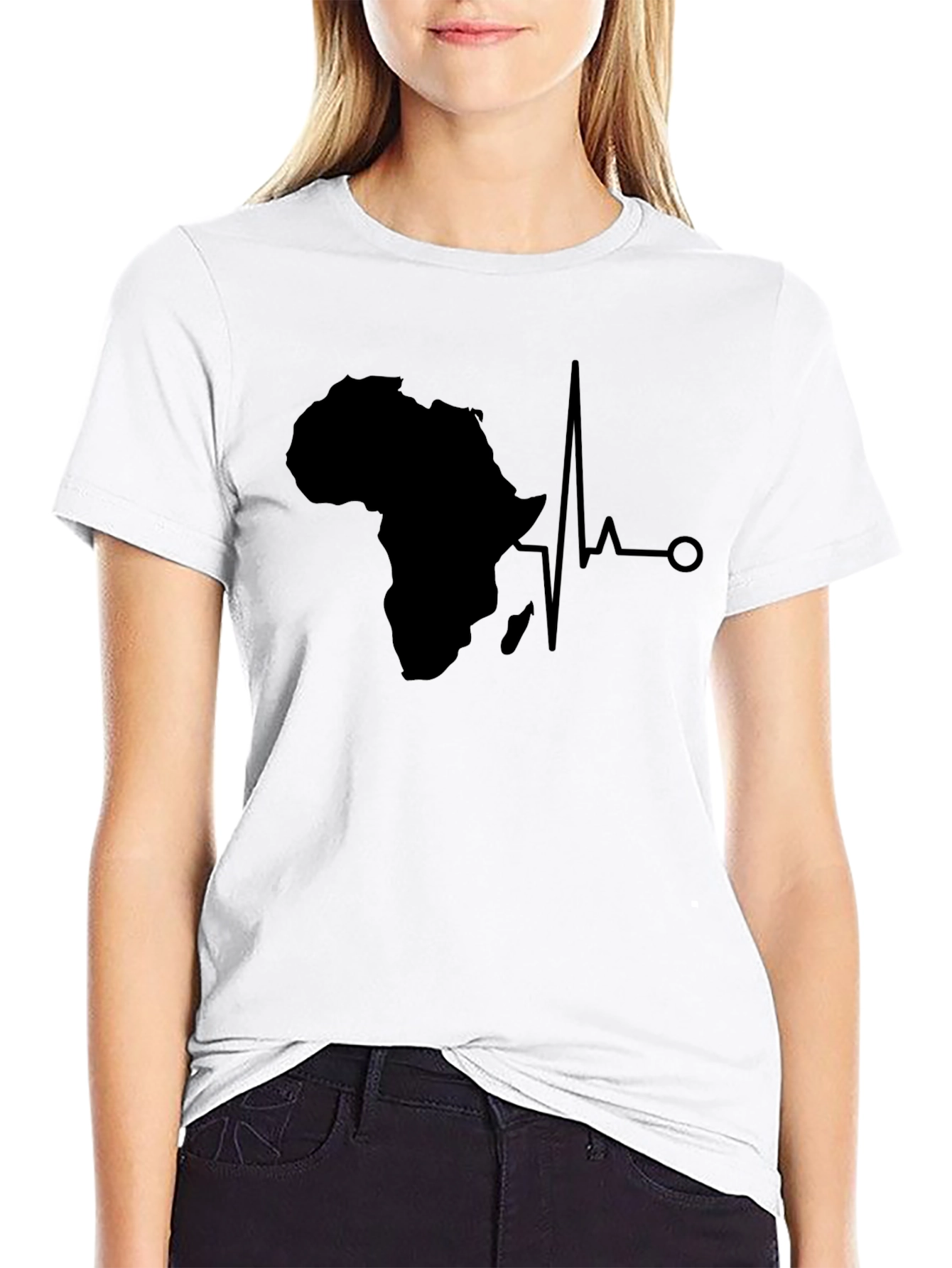 Africa Heartbeat T-Shirt - Black Graphic Tee