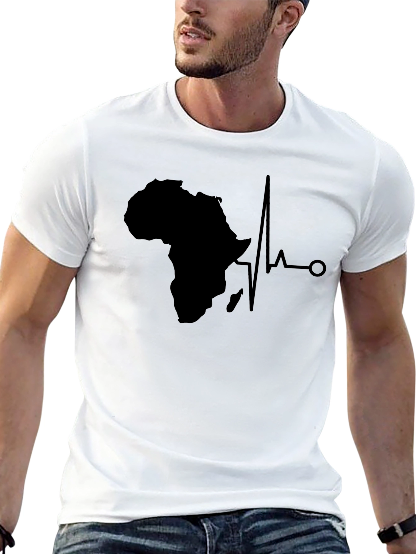 Africa Heartbeat T-Shirt - Black Graphic Tee