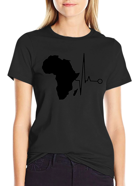 Africa Heartbeat T-Shirt - Black Graphic Tee