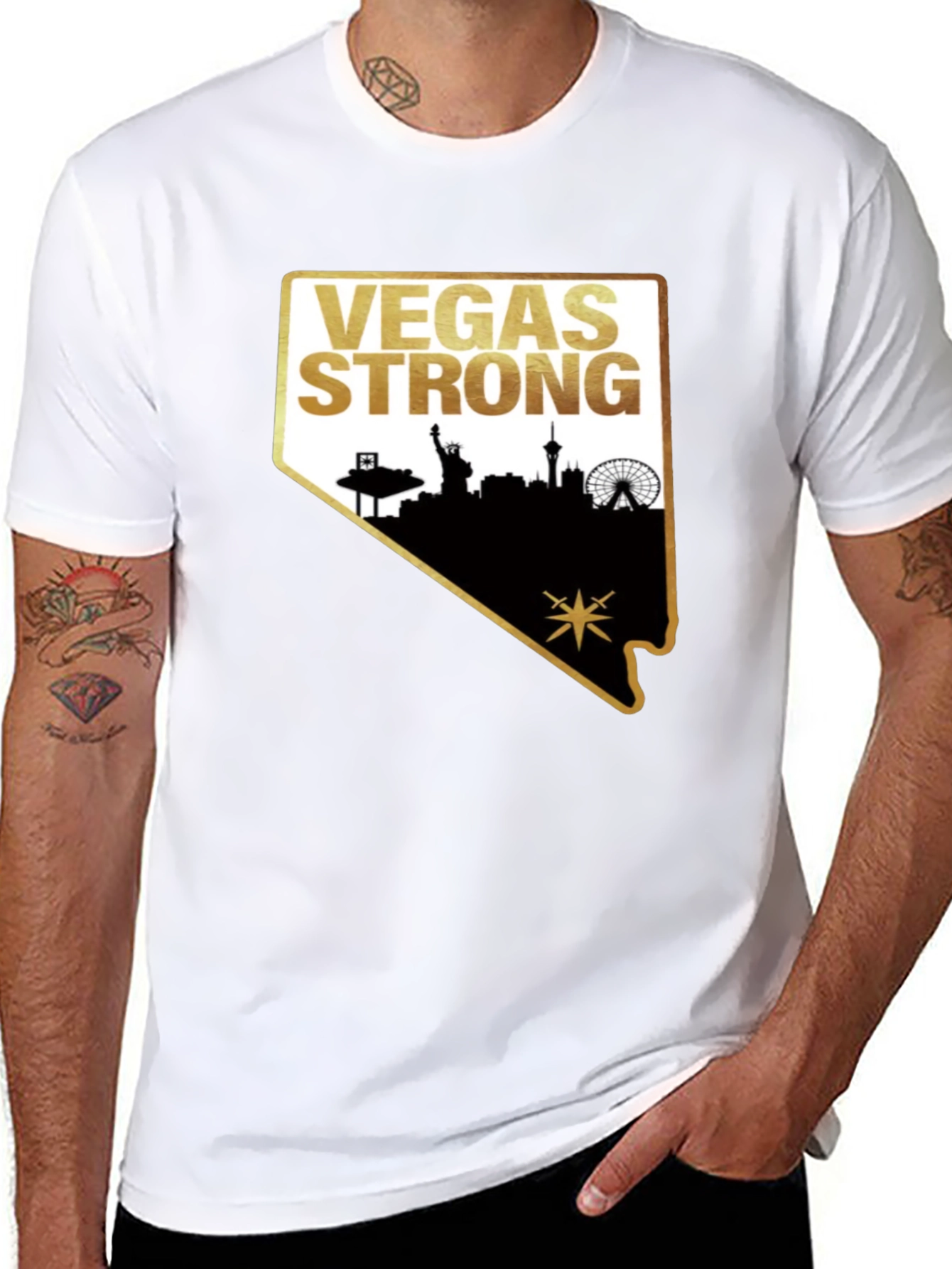 Vegas Strong Graphic T-Shirt - Black